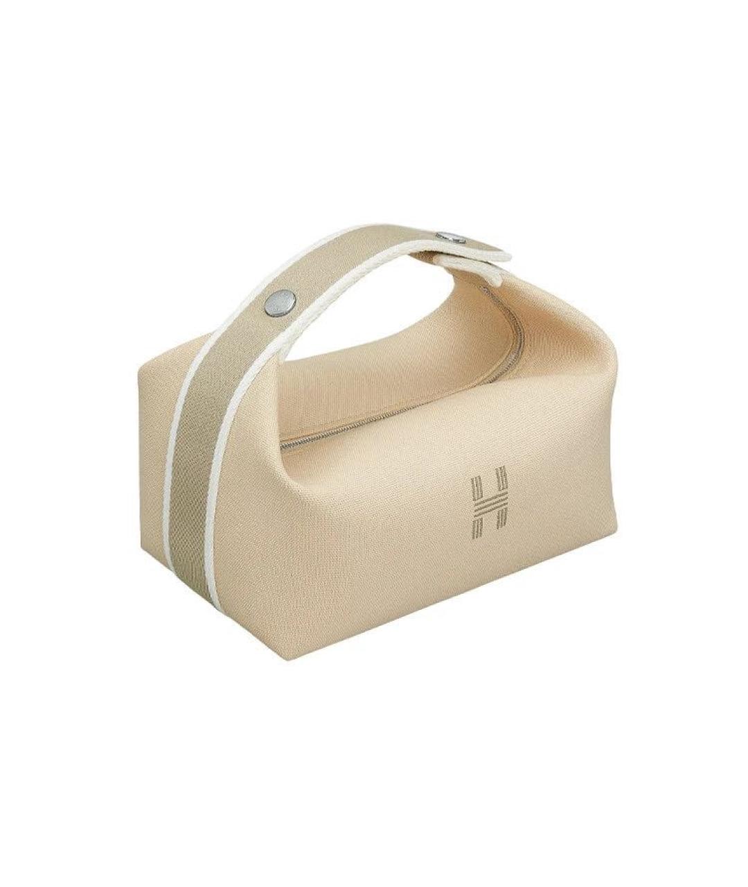HERMES Бежевая хлопковая косметичка, фото 2