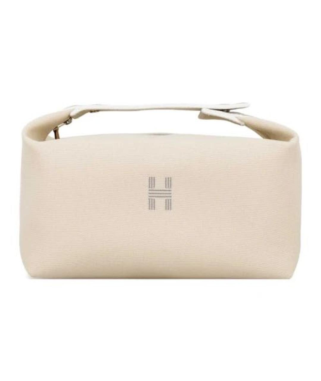HERMES Бежевая хлопковая косметичка, фото 6