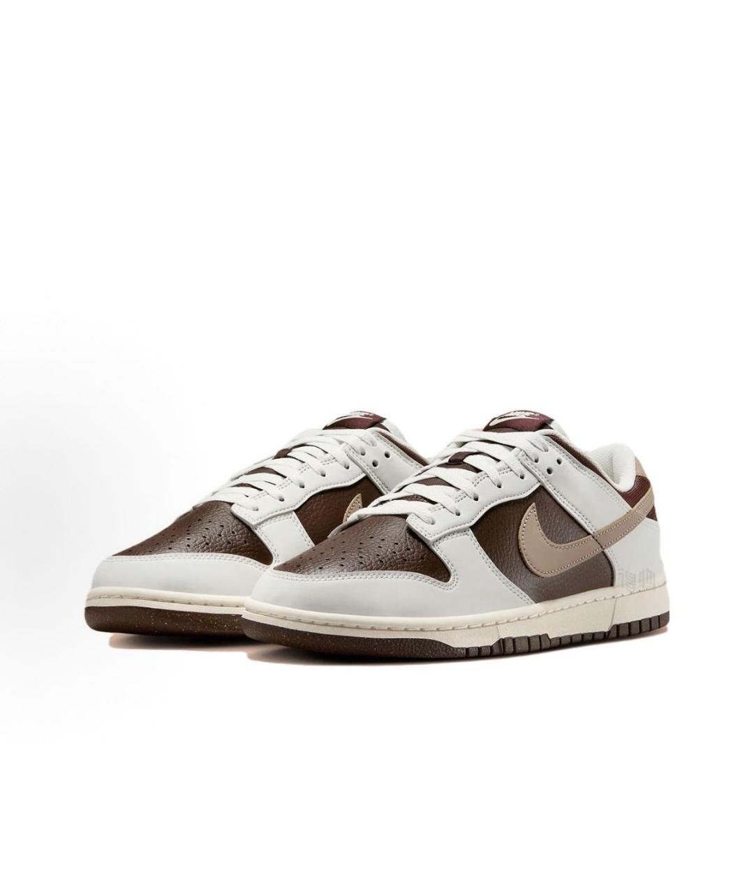 NIKE Коричневые кожаные низкие кроссовки / кеды, фото 3