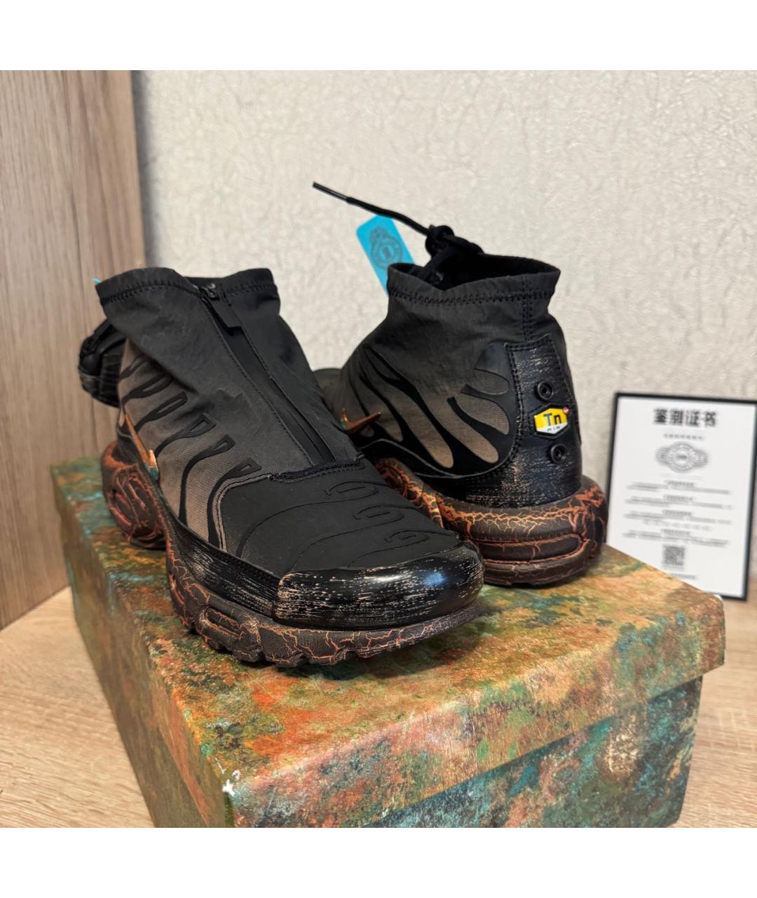 NIKE Коричневые синтетические низкие кроссовки / кеды, фото 6