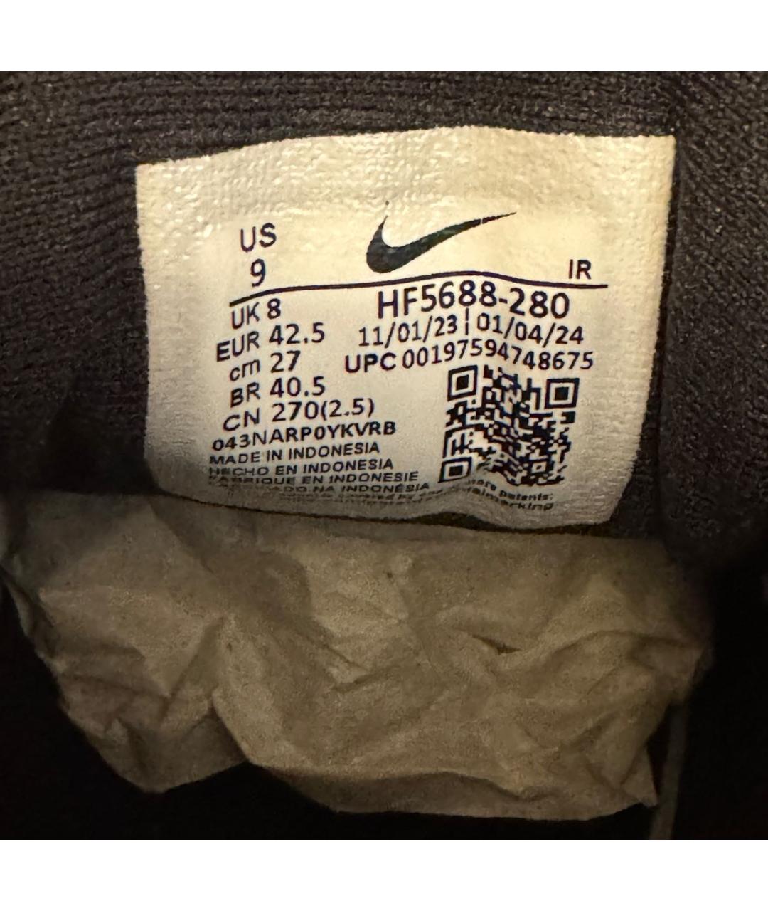 NIKE Коричневые синтетические низкие кроссовки / кеды, фото 8