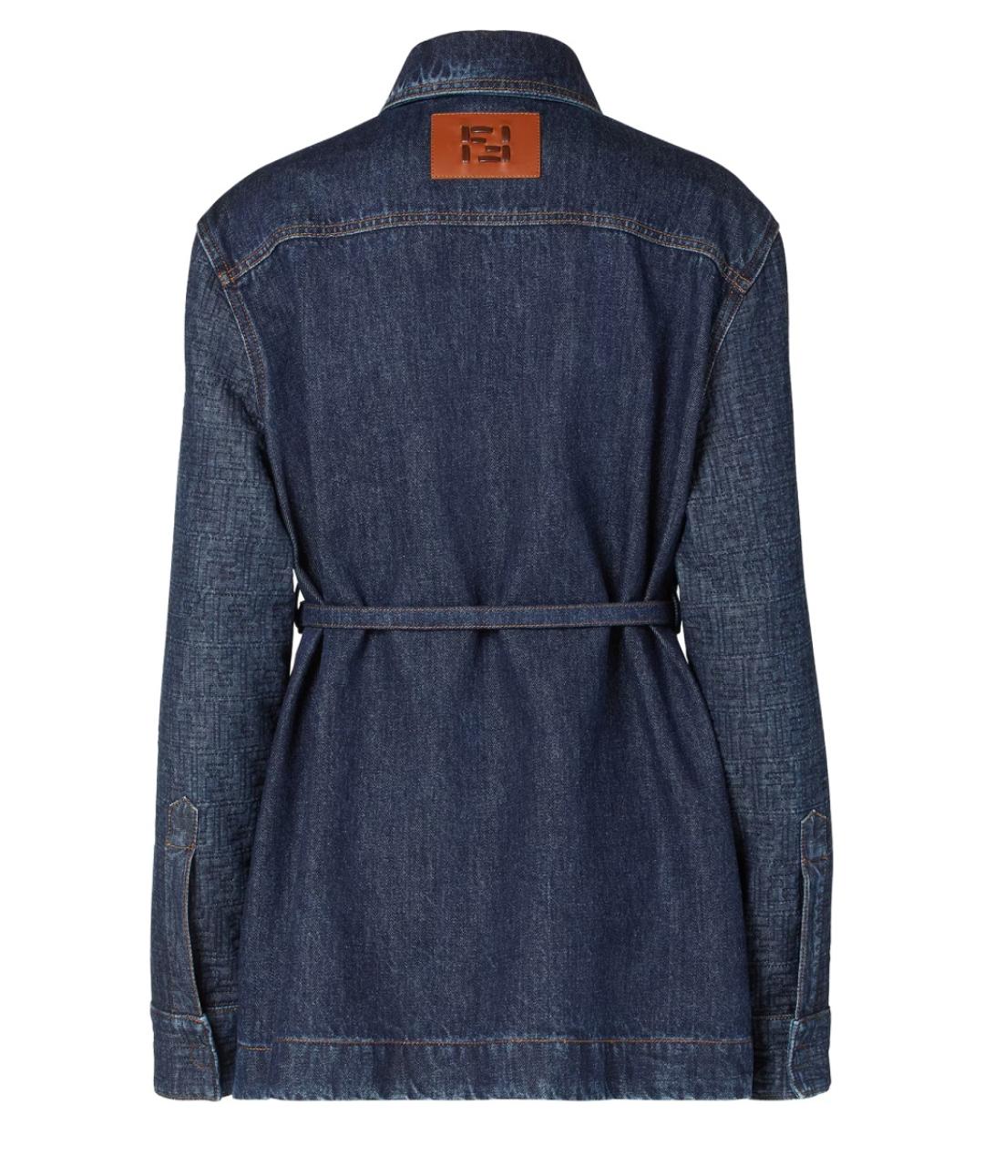 FENDI Синий хлопковый жакет/пиджак, фото 3