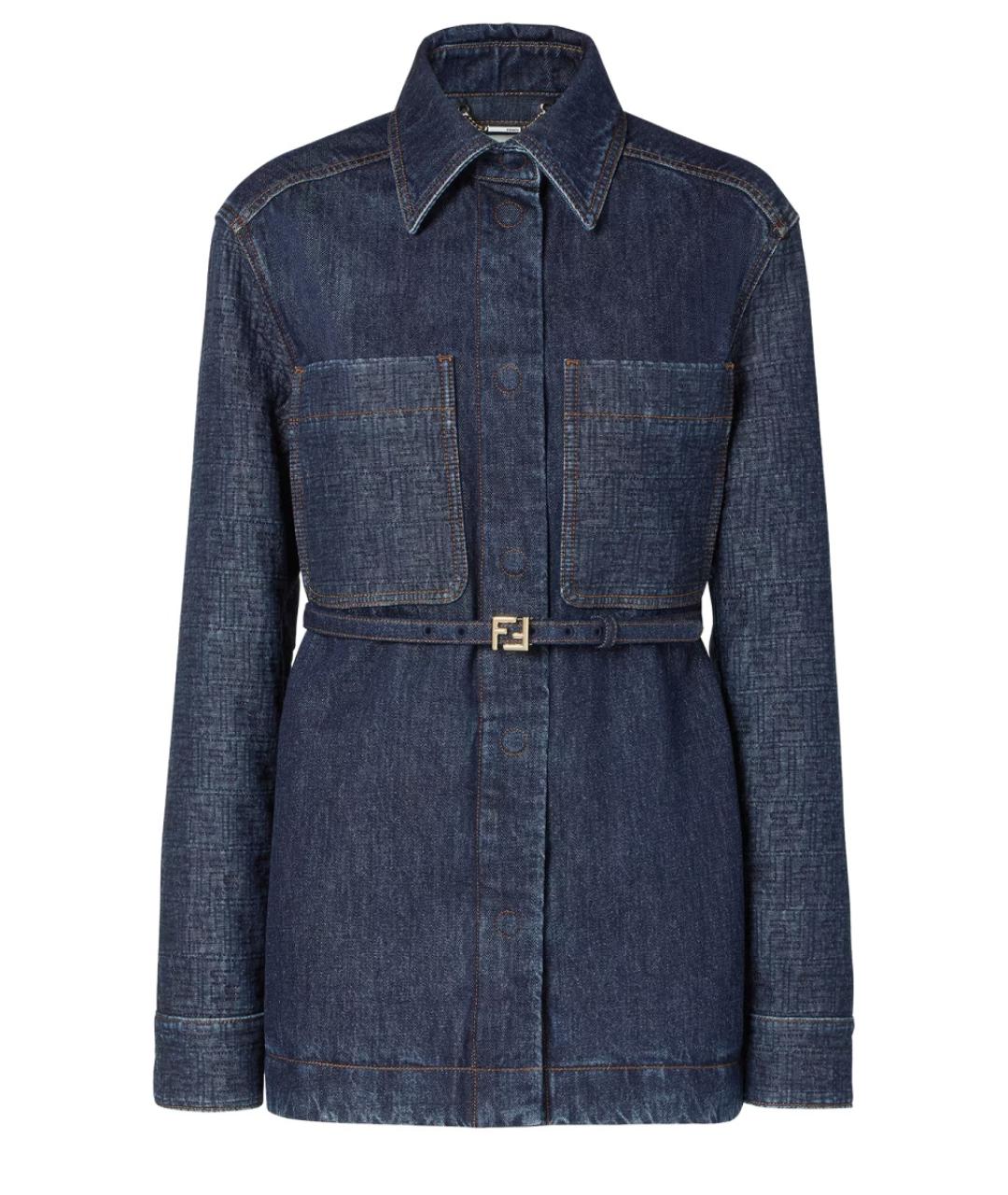 FENDI Синий хлопковый жакет/пиджак, фото 1