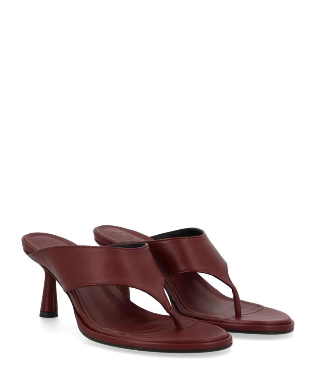 AEYDE Бордовые кожаные сандалии, фото 2