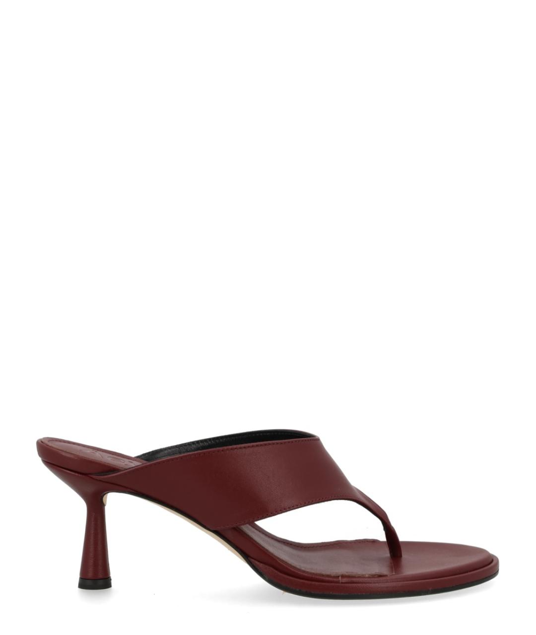 AEYDE Бордовые кожаные сандалии, фото 1