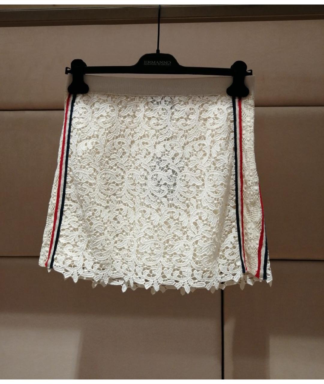 ERMANNO SCERVINO Бежевая хлопковая юбка мини, фото 3