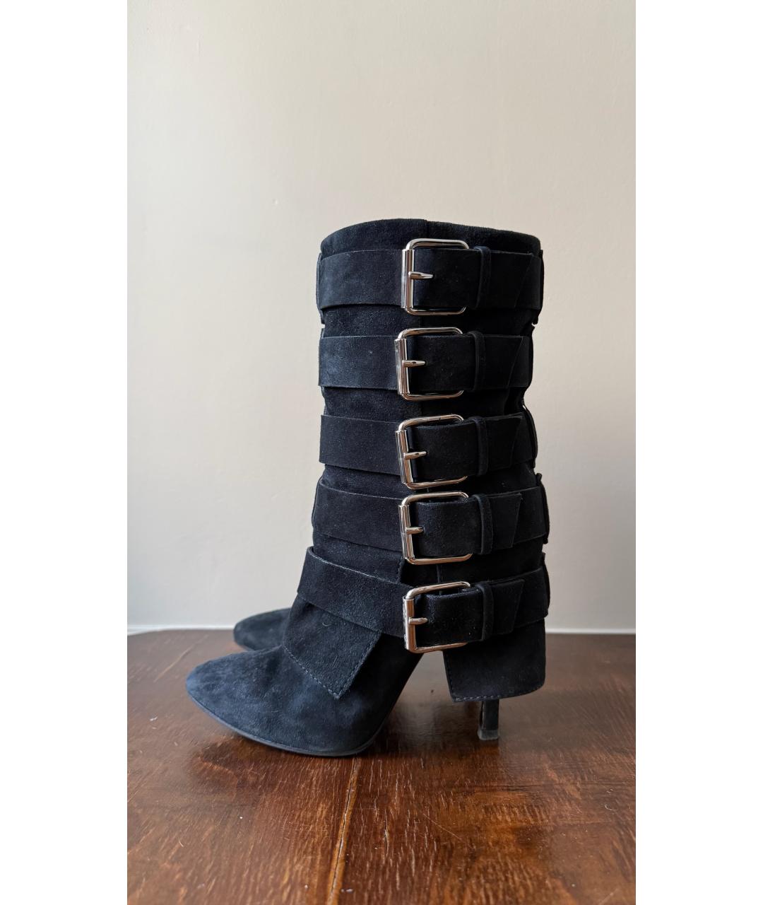 BALMAIN Черные замшевые сапоги, фото 3