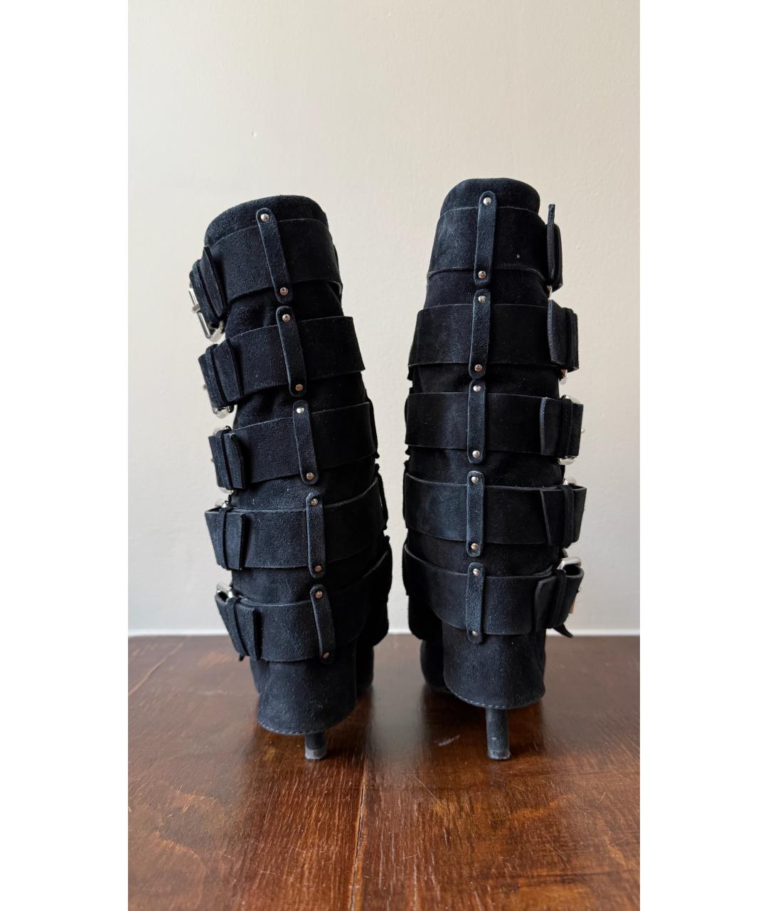 BALMAIN Черные замшевые сапоги, фото 4