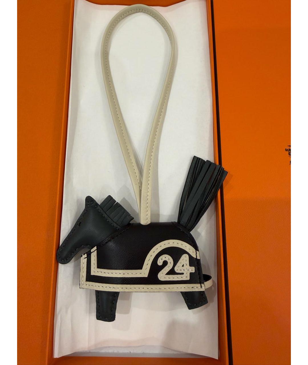 HERMES Черный брелок, фото 7