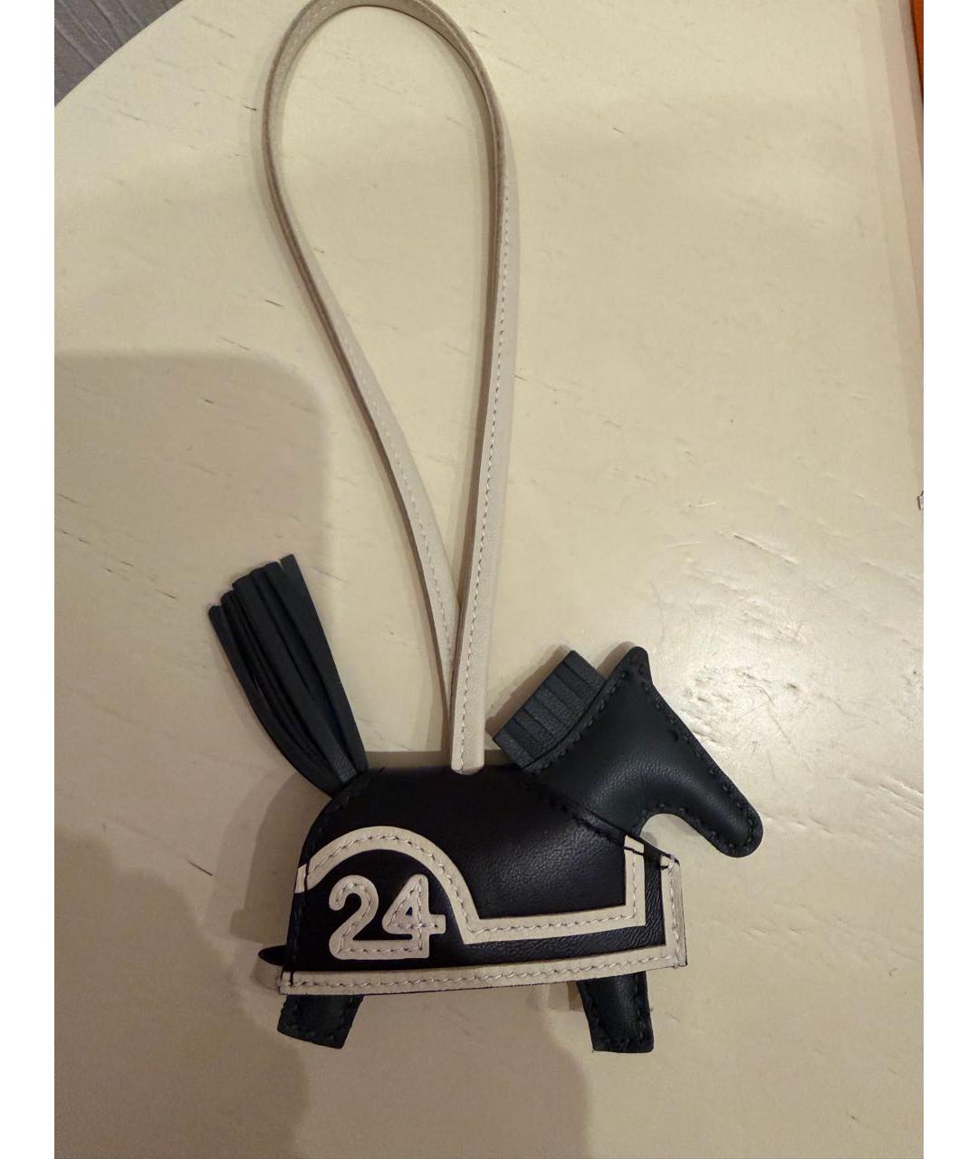 HERMES Черный брелок, фото 3