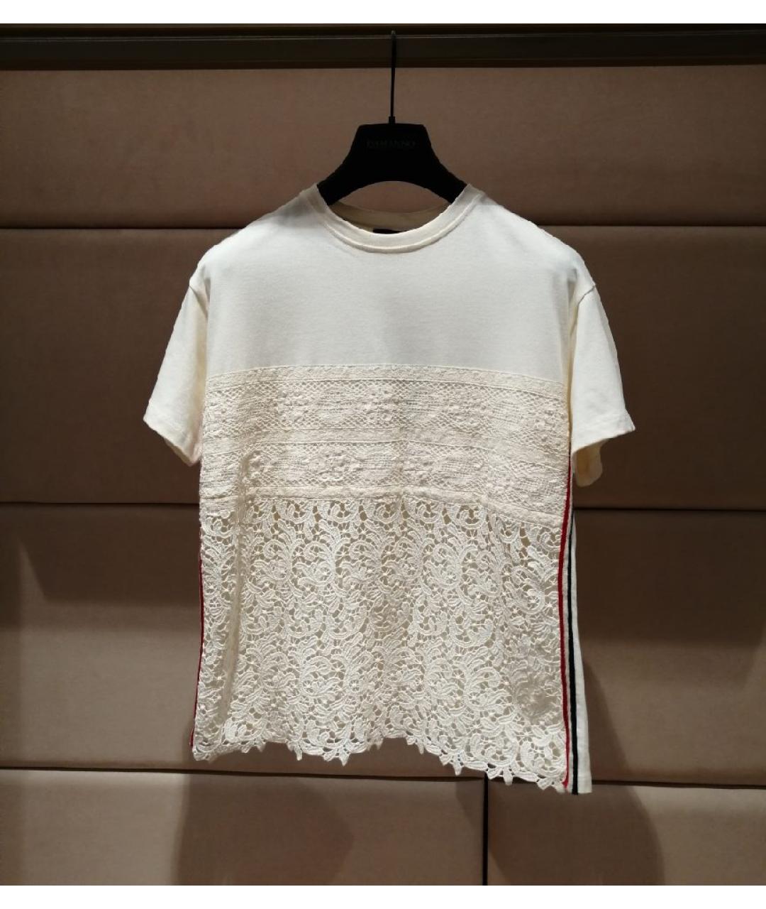 ERMANNO SCERVINO Бежевая хлопковая футболка, фото 3