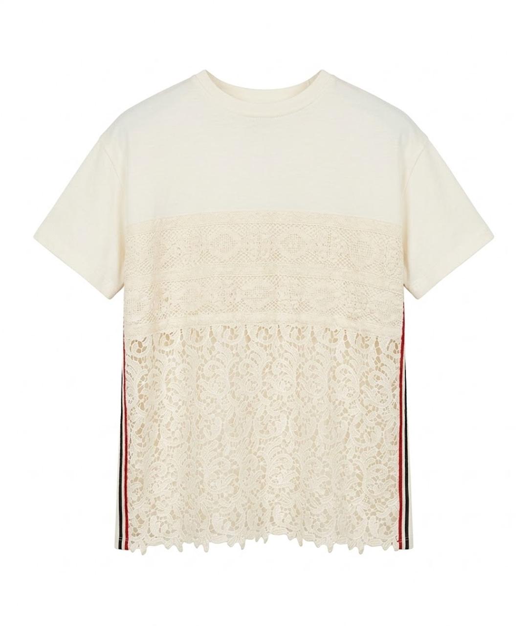 ERMANNO SCERVINO Бежевая хлопковая футболка, фото 1