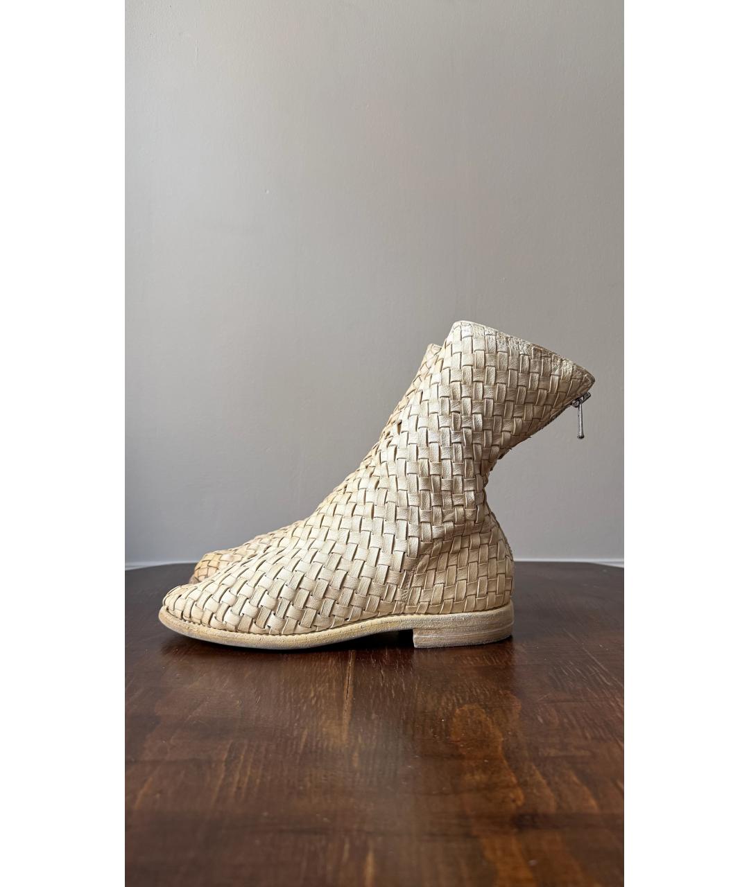 GUIDI Бежевые кожаные ботинки, фото 3