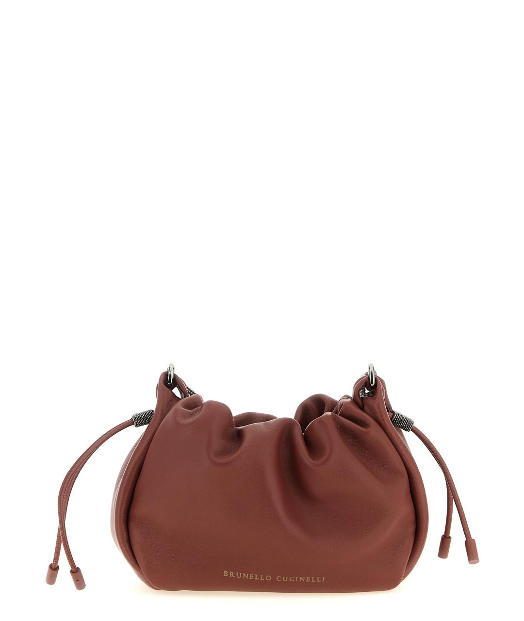 BRUNELLO CUCINELLI Коричневая кожаная сумка через плечо, фото 1