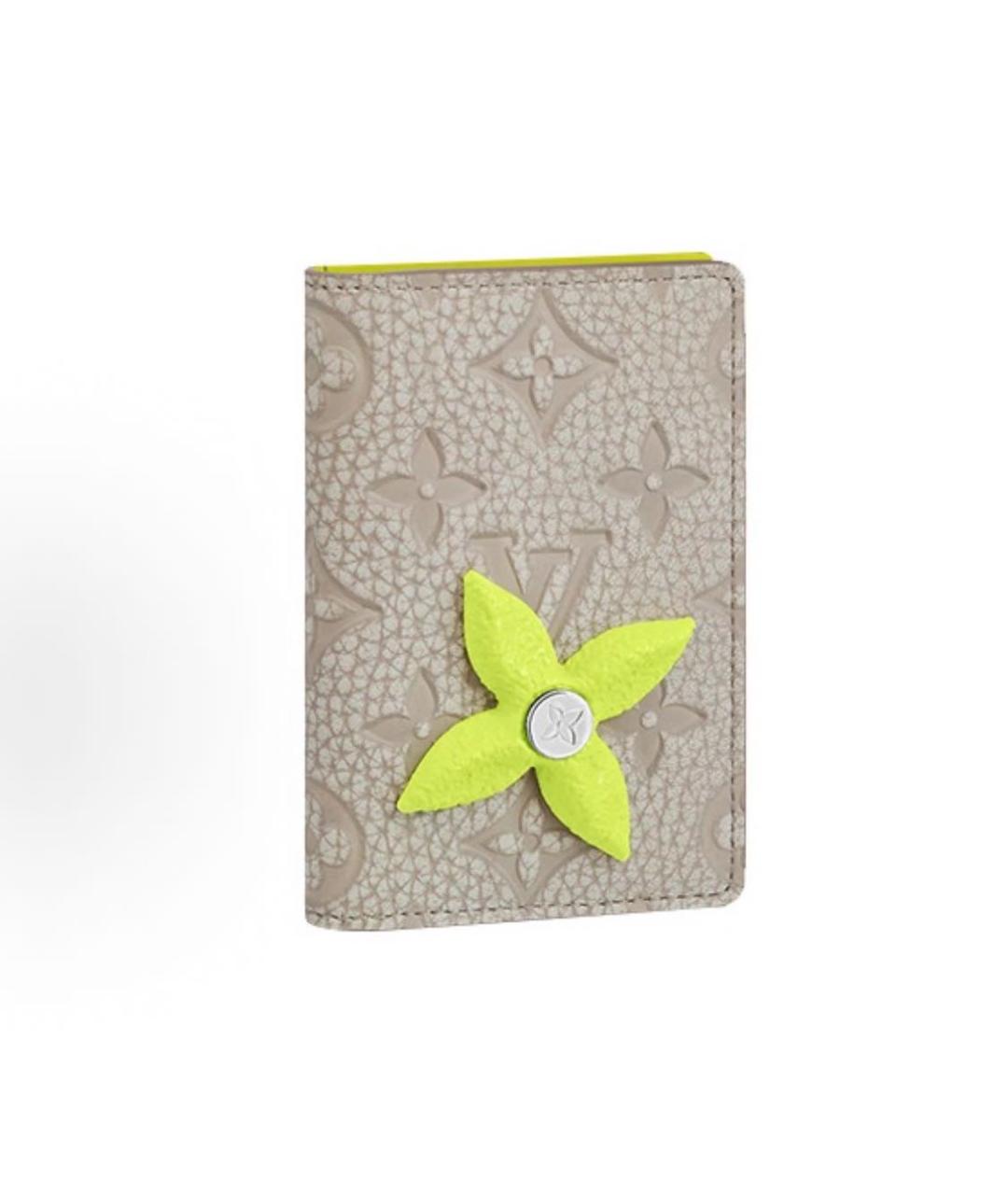 LOUIS VUITTON Бежевый кожаный кардхолдер, фото 5