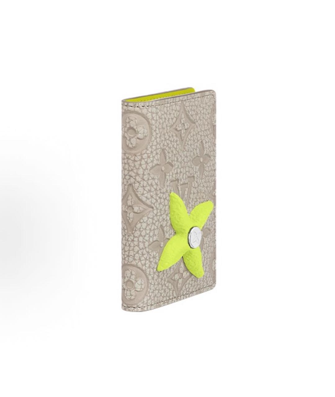 LOUIS VUITTON Бежевый кожаный кардхолдер, фото 2