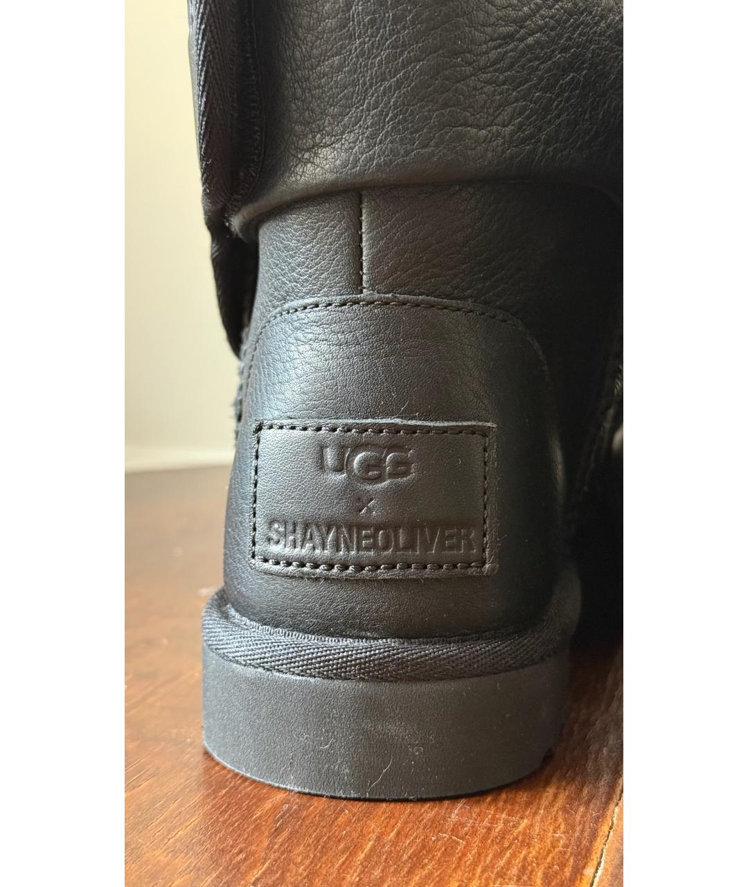 UGG AUSTRALIA Черные кожаные ботинки, фото 5