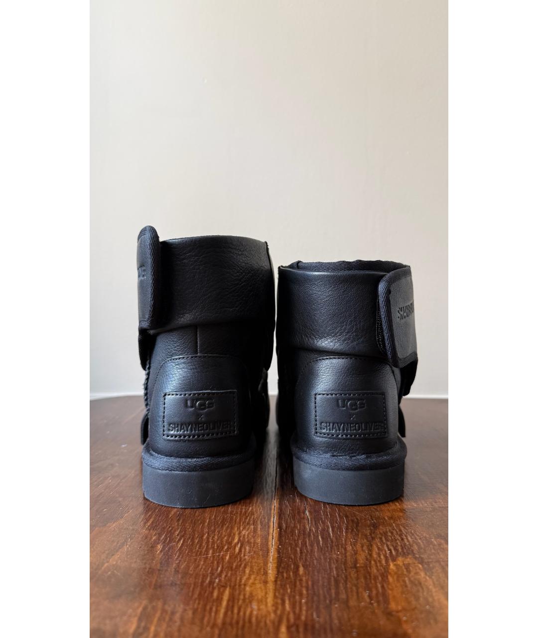 UGG AUSTRALIA Черные кожаные ботинки, фото 4