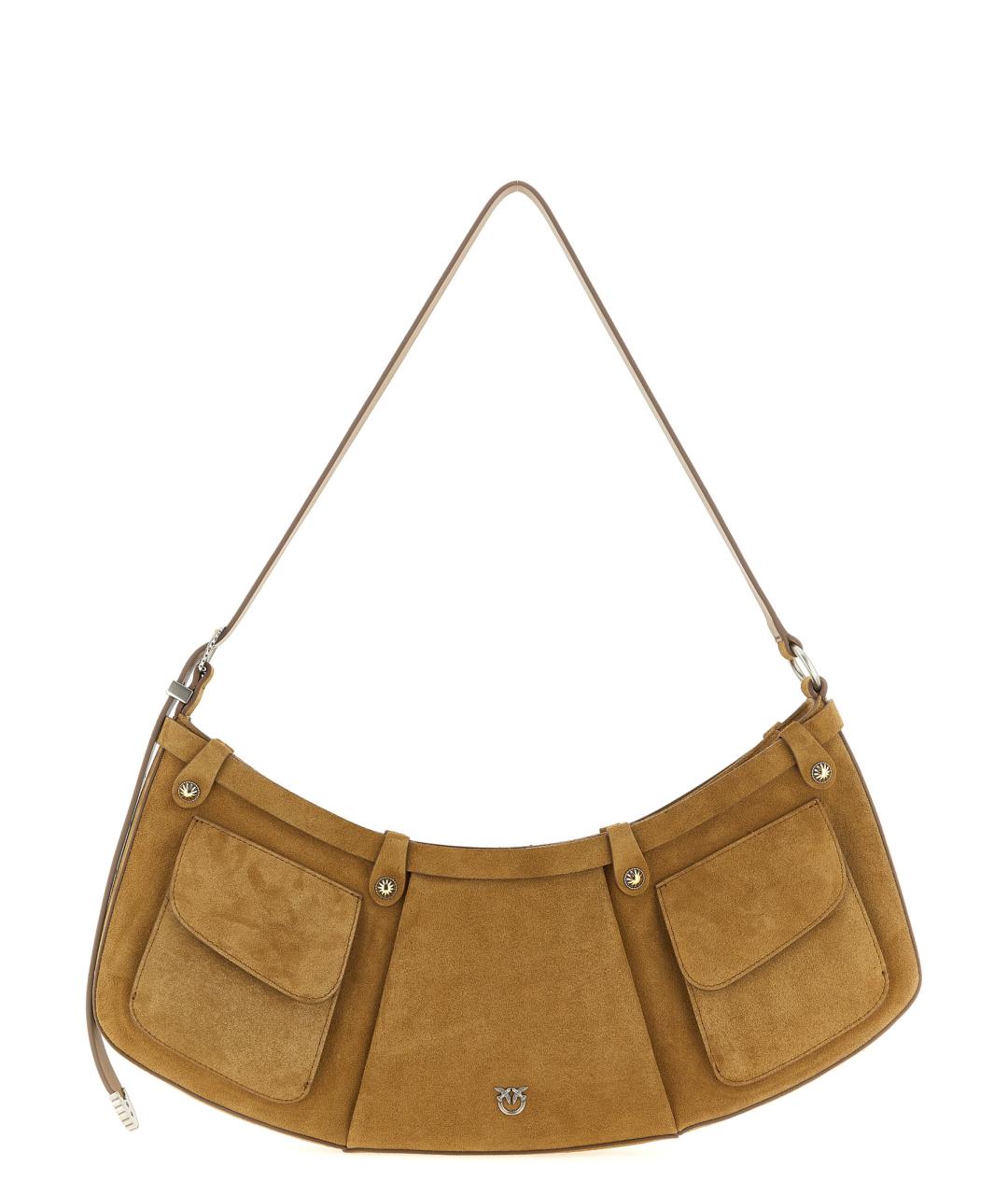 PINKO Бежевая хлопковая сумка через плечо, фото 1