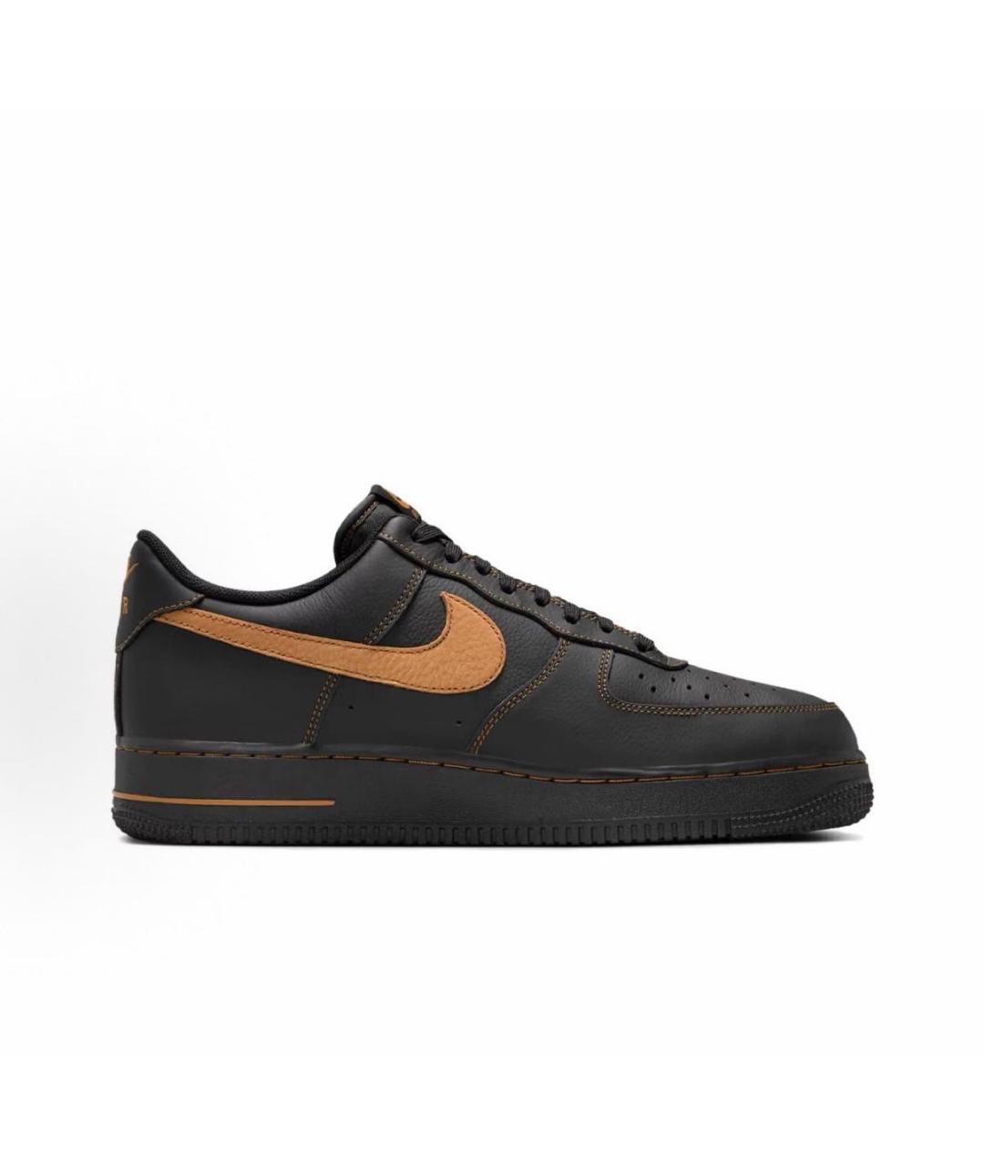 NIKE Черные кожаные низкие кроссовки / кеды, фото 4
