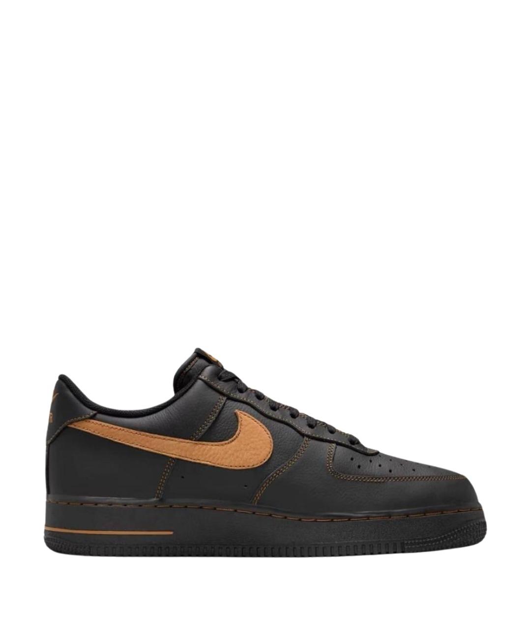 NIKE Черные кожаные низкие кроссовки / кеды, фото 1