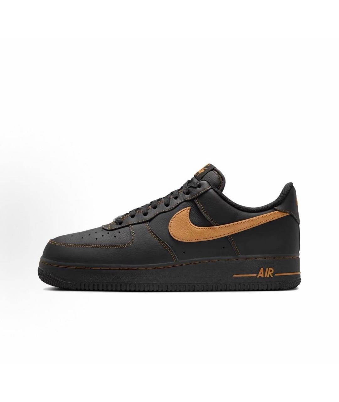NIKE Черные кожаные низкие кроссовки / кеды, фото 2