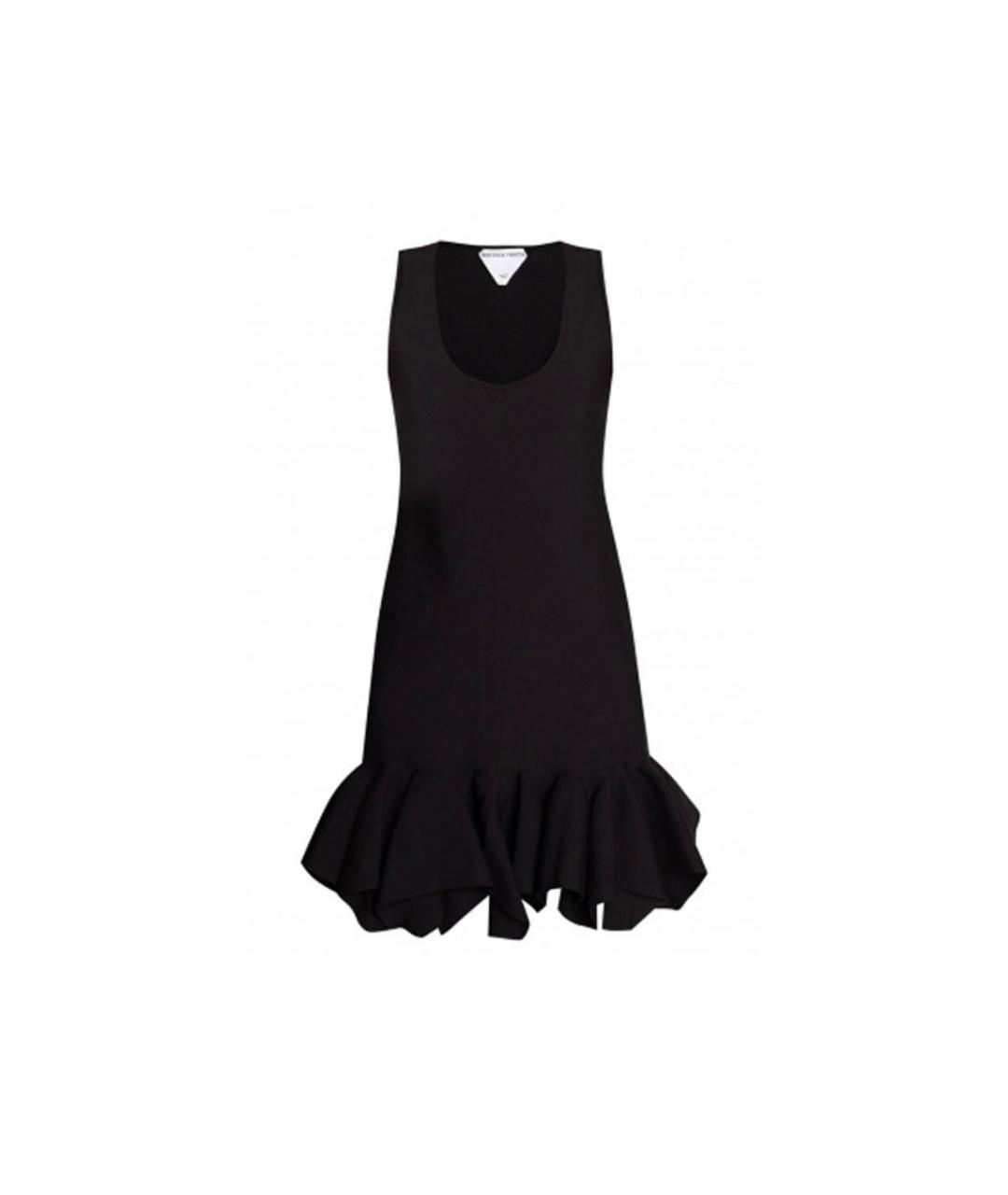 BOTTEGA VENETA Черное шерстяное повседневное платье, фото 7