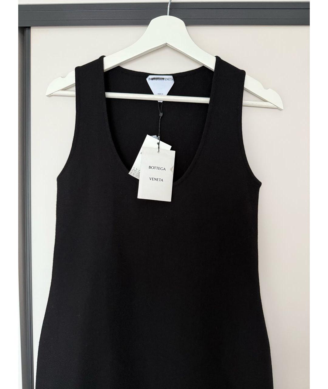 BOTTEGA VENETA Черное шерстяное повседневное платье, фото 4