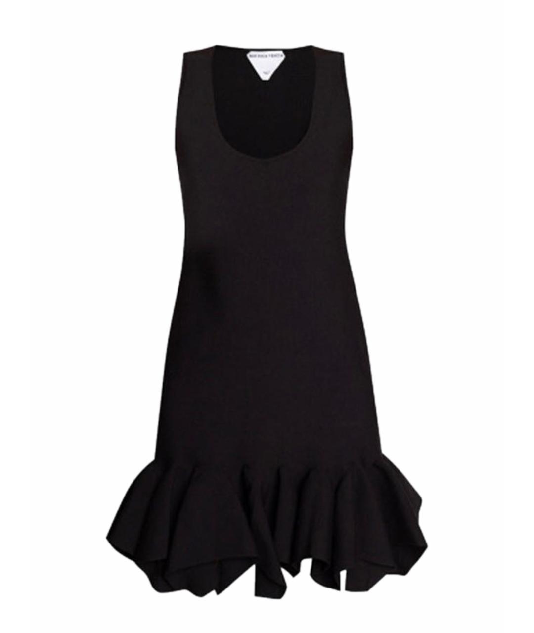 BOTTEGA VENETA Черное шерстяное повседневное платье, фото 1