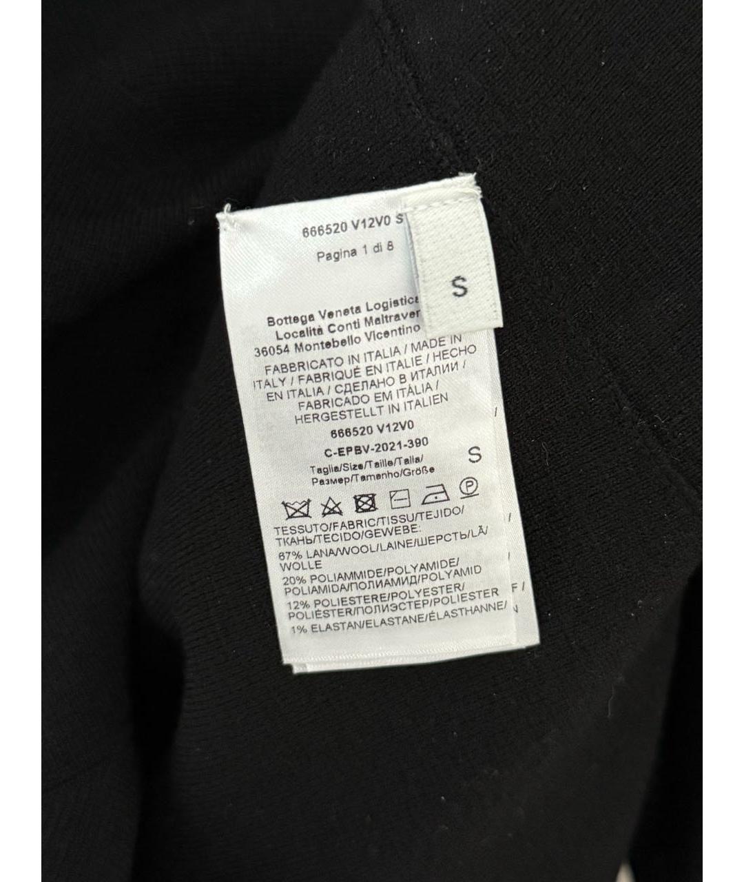 BOTTEGA VENETA Черное шерстяное повседневное платье, фото 5