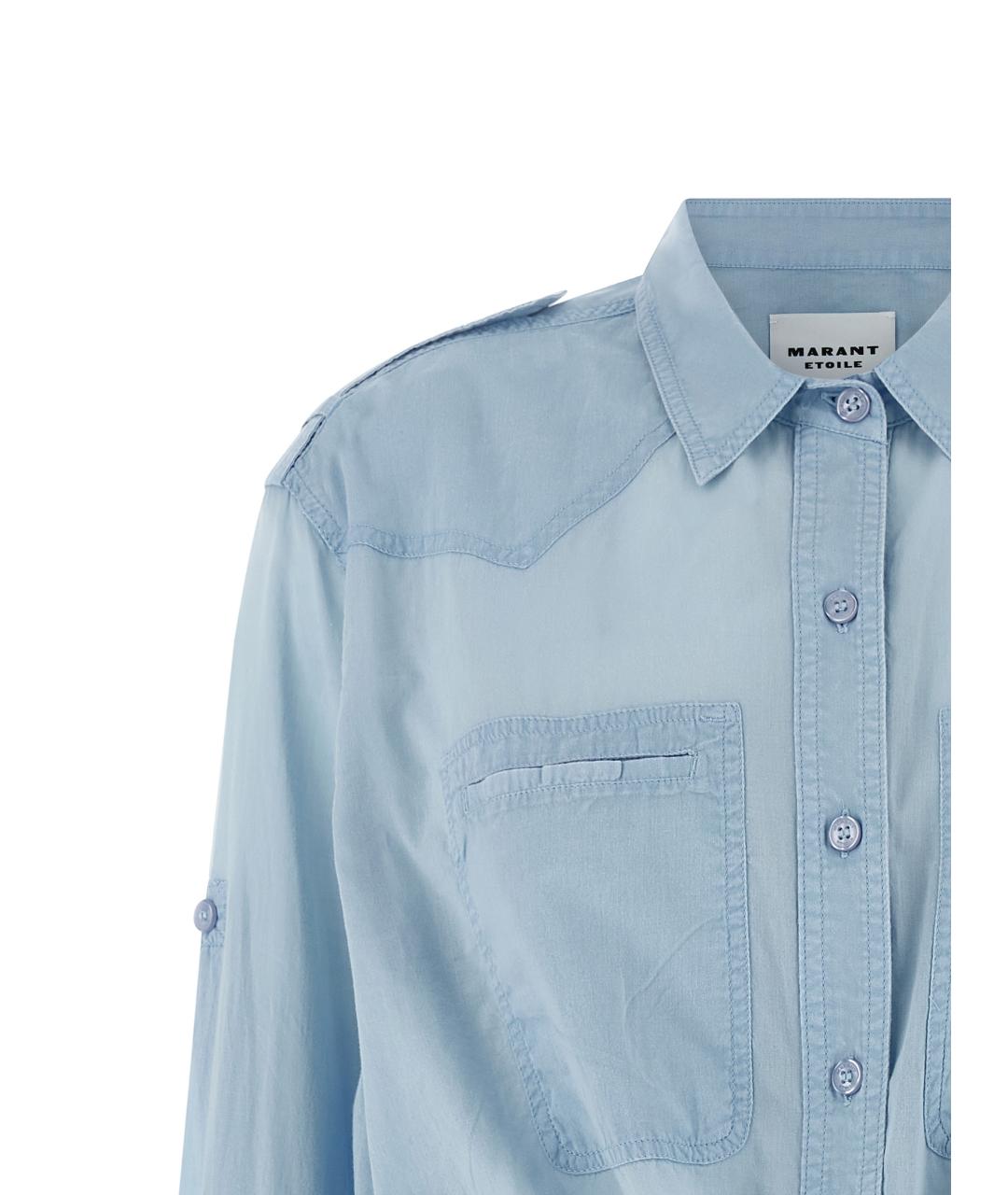 ISABEL MARANT ETOILE Голубая хлопковая рубашка, фото 3