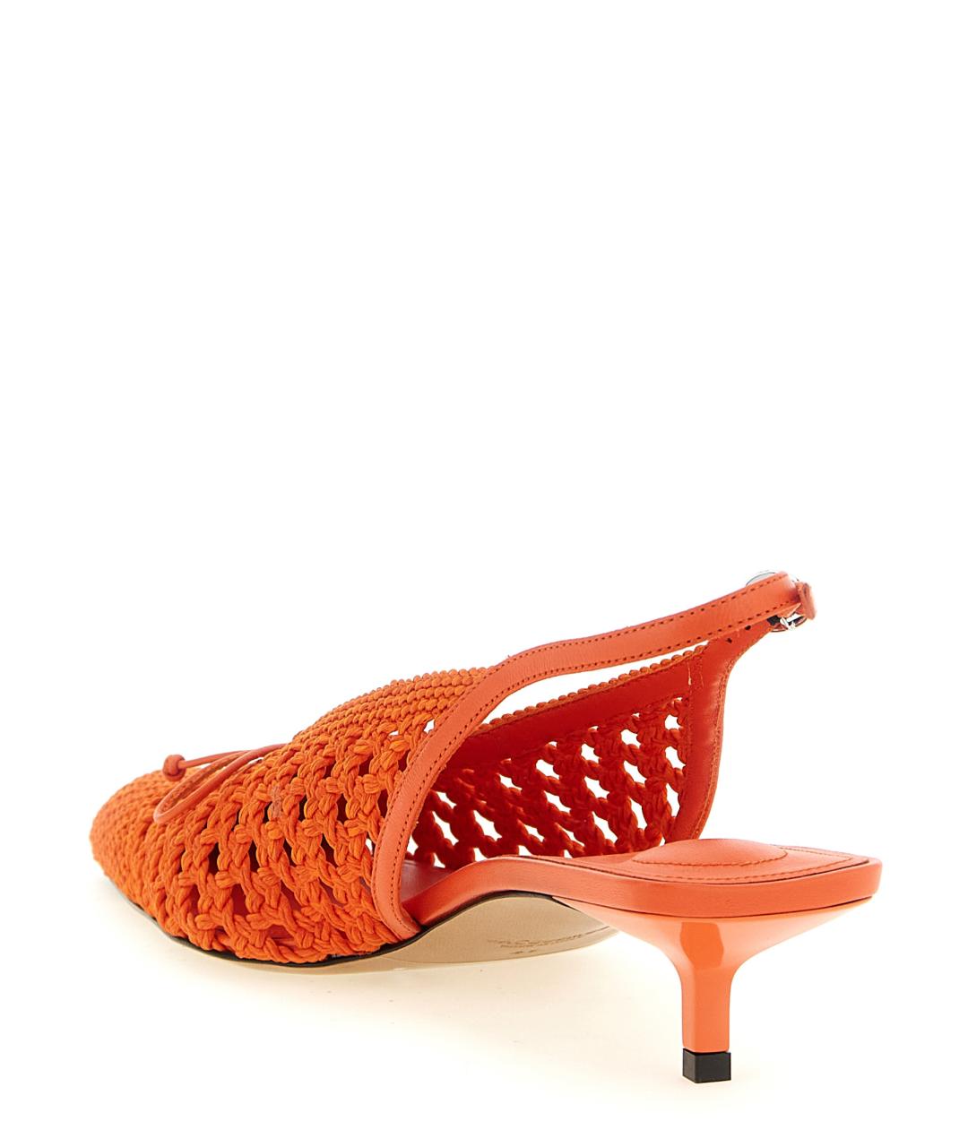JACQUEMUS Оранжевое текстильные туфли, фото 4