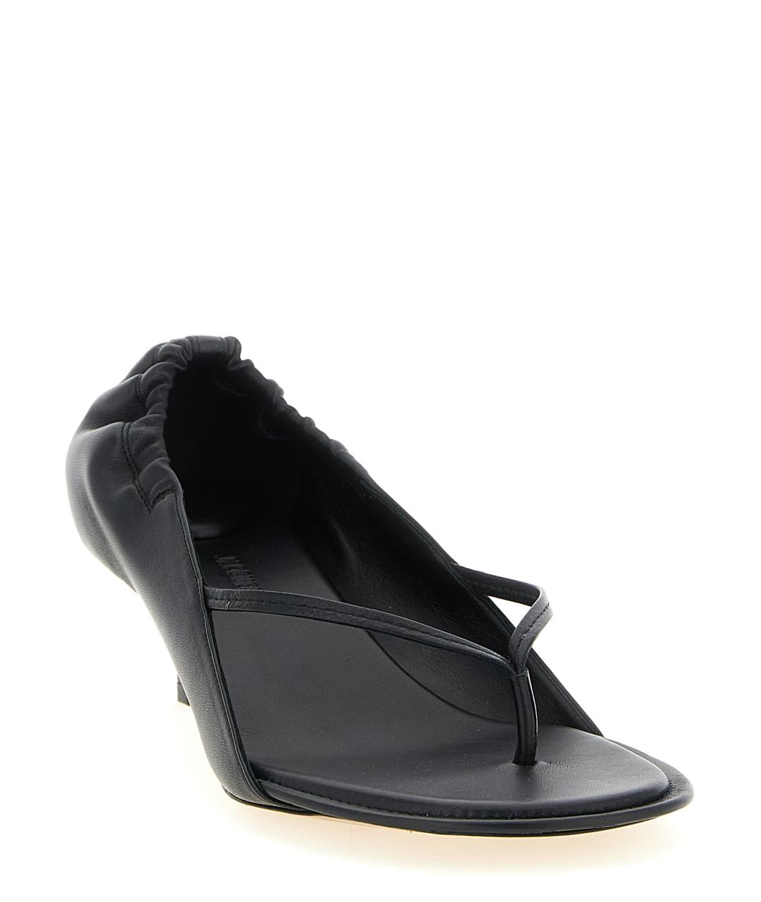 JACQUEMUS Черные кожаные босоножки, фото 2