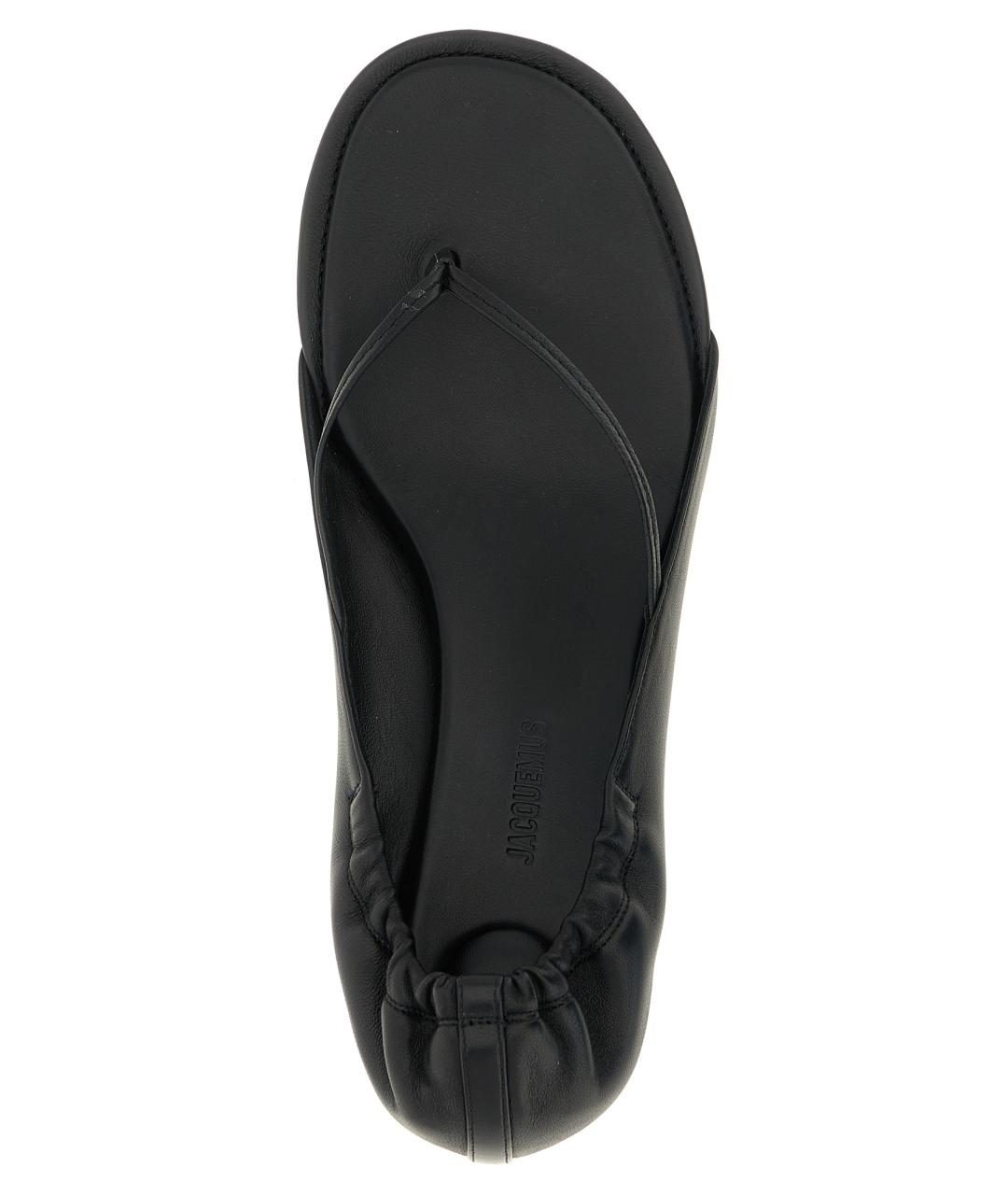 JACQUEMUS Черные кожаные босоножки, фото 4