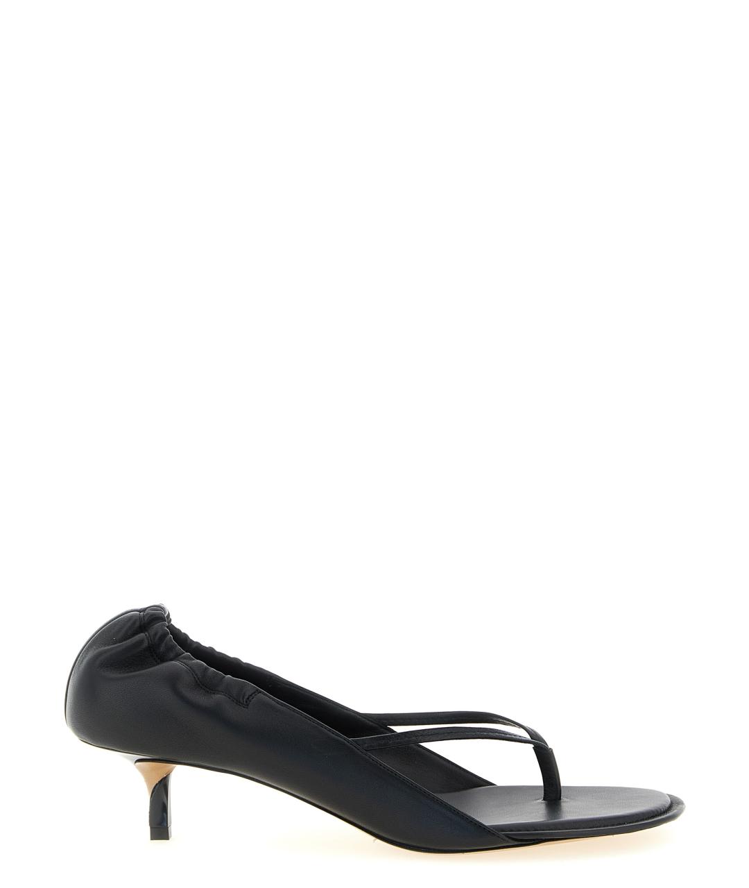 JACQUEMUS Черные кожаные босоножки, фото 1