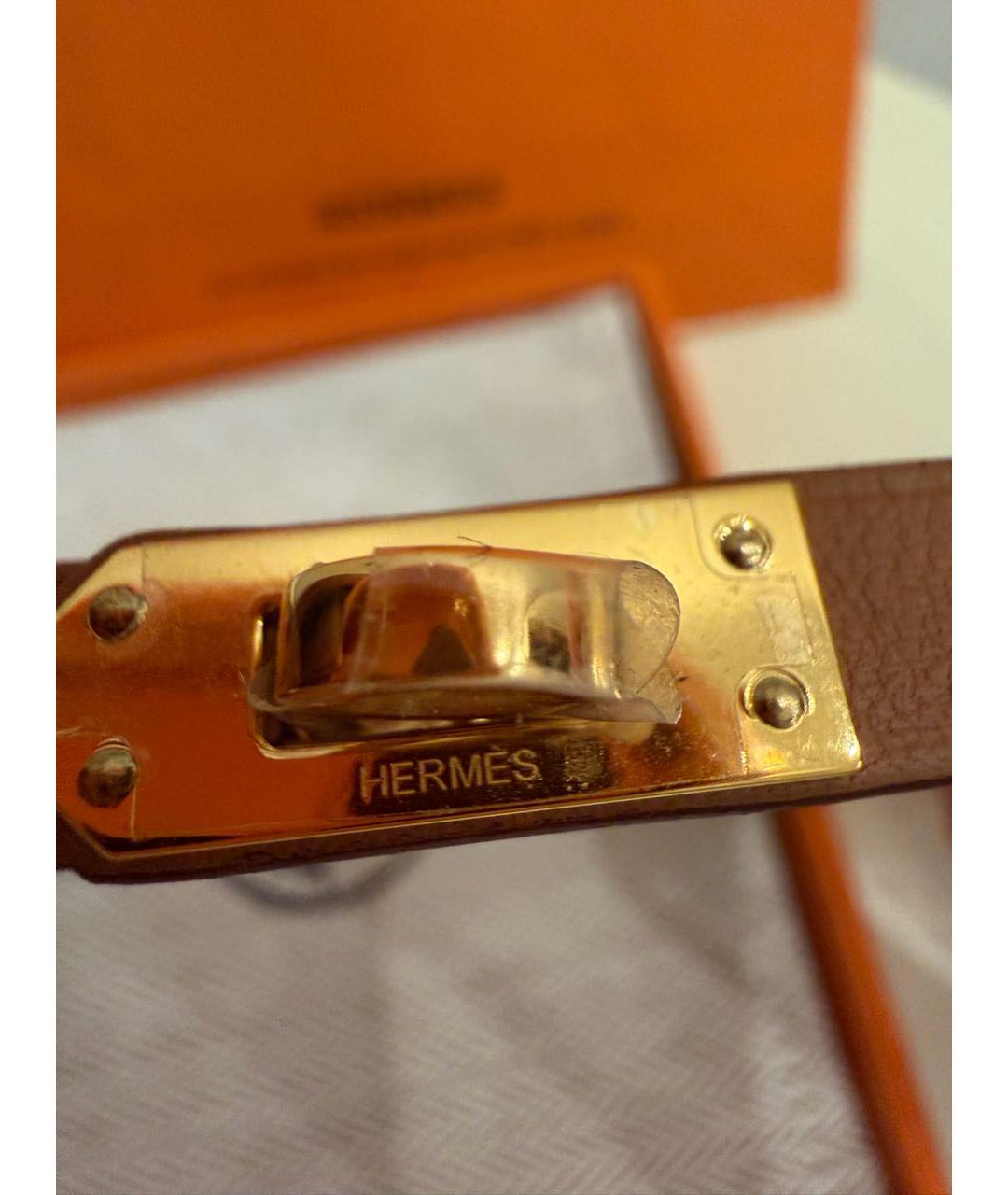 HERMES Коричневый кожаный чокер, фото 2