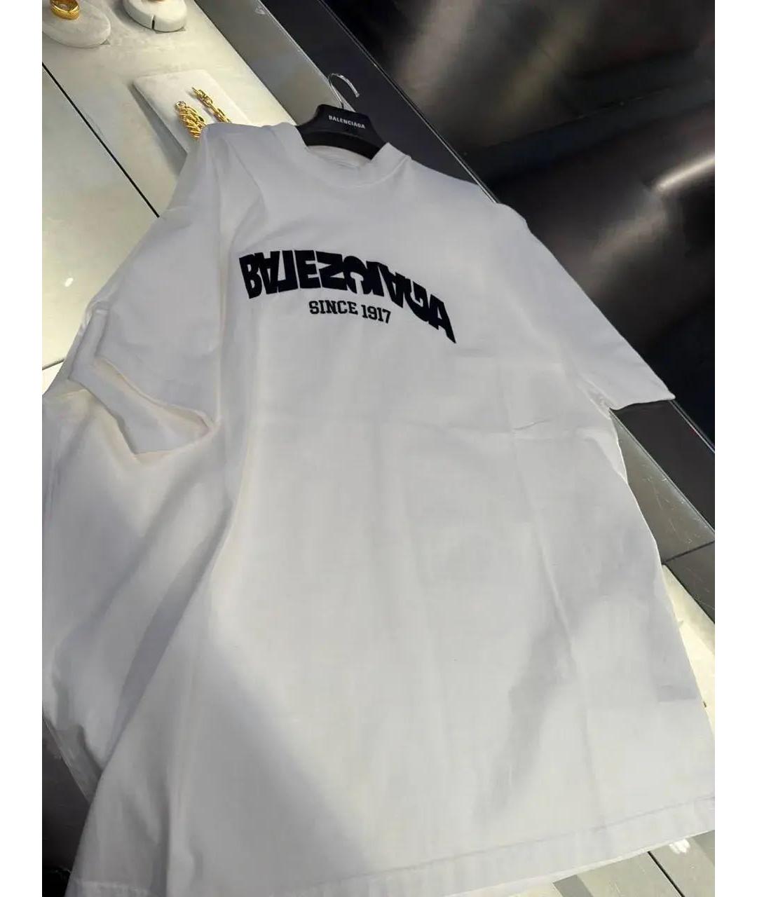 BALENCIAGA Белая хлопковая футболка, фото 2