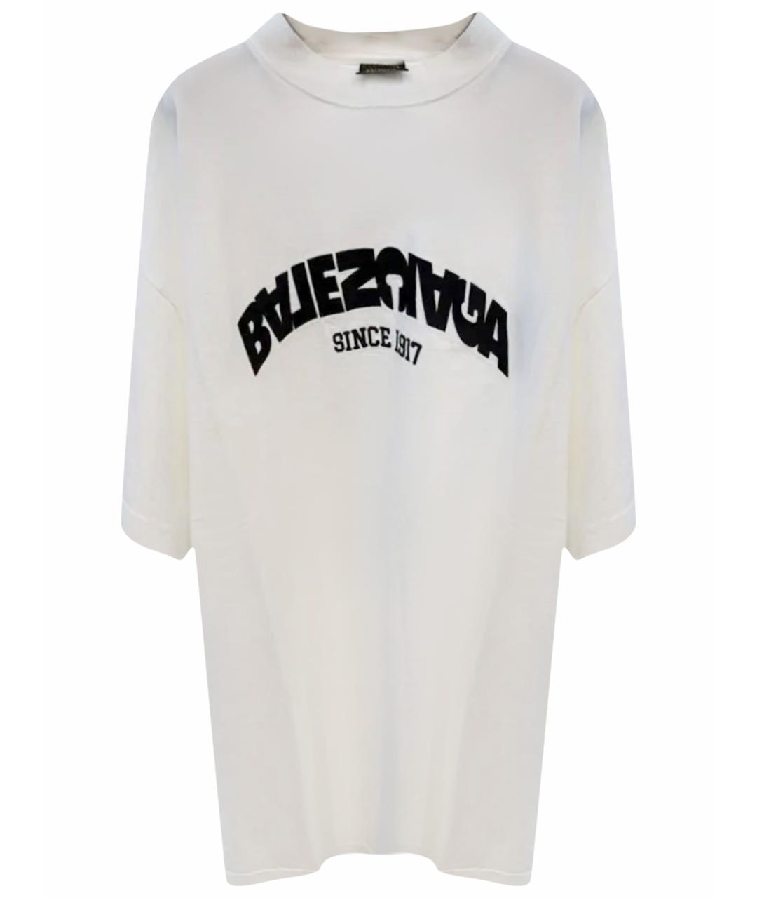 BALENCIAGA Белая хлопковая футболка, фото 1