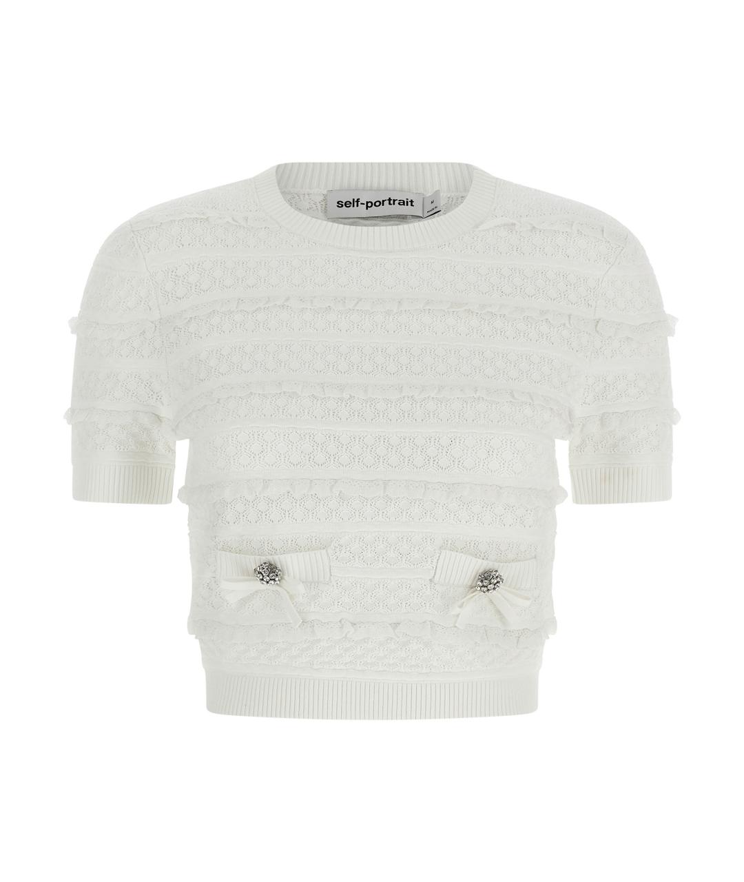 SELF-PORTRAIT Белая вискозная блузы, фото 1
