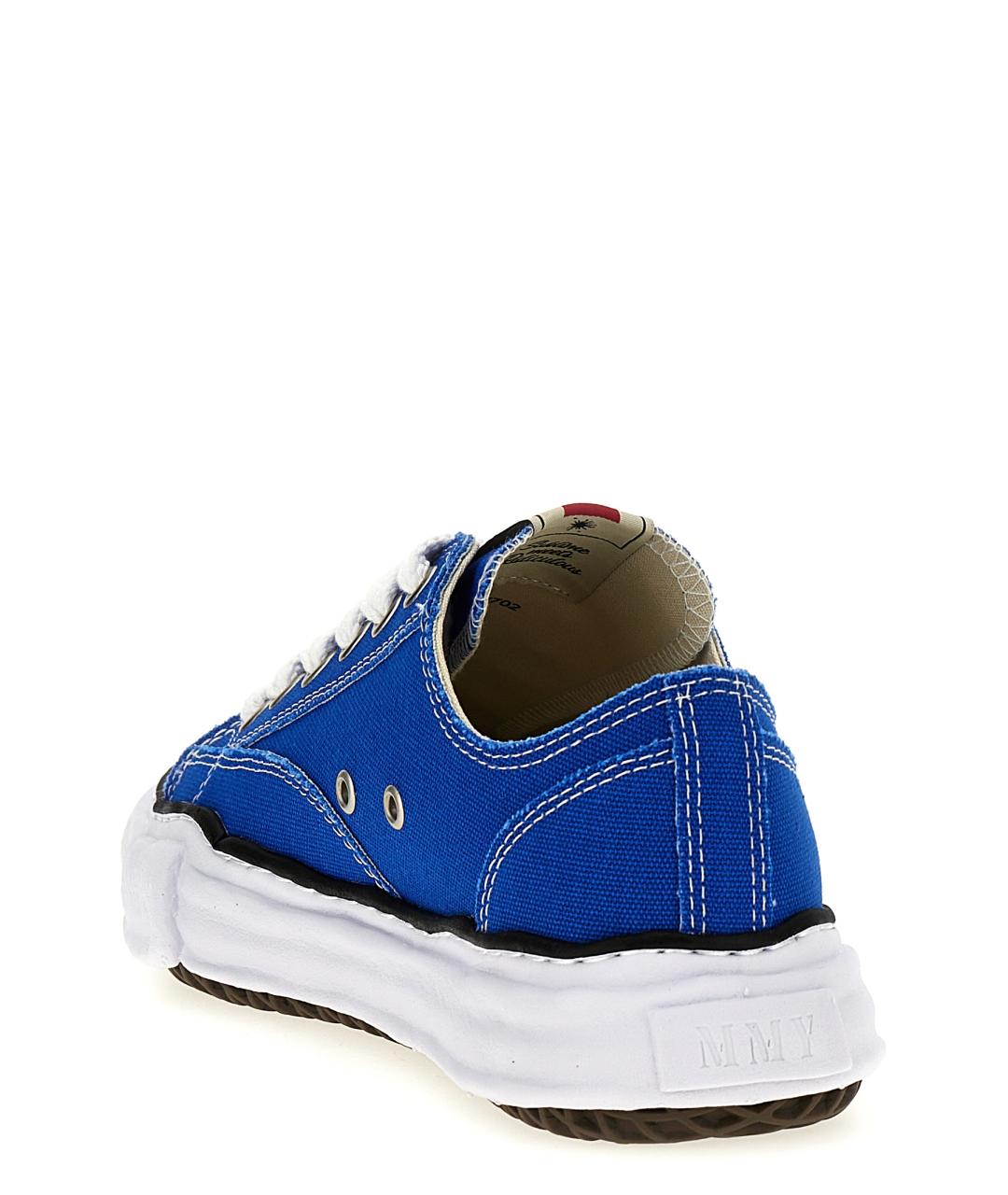 MAISON MIHARA YASUHIRO Синие текстильные низкие кроссовки / кеды, фото 3