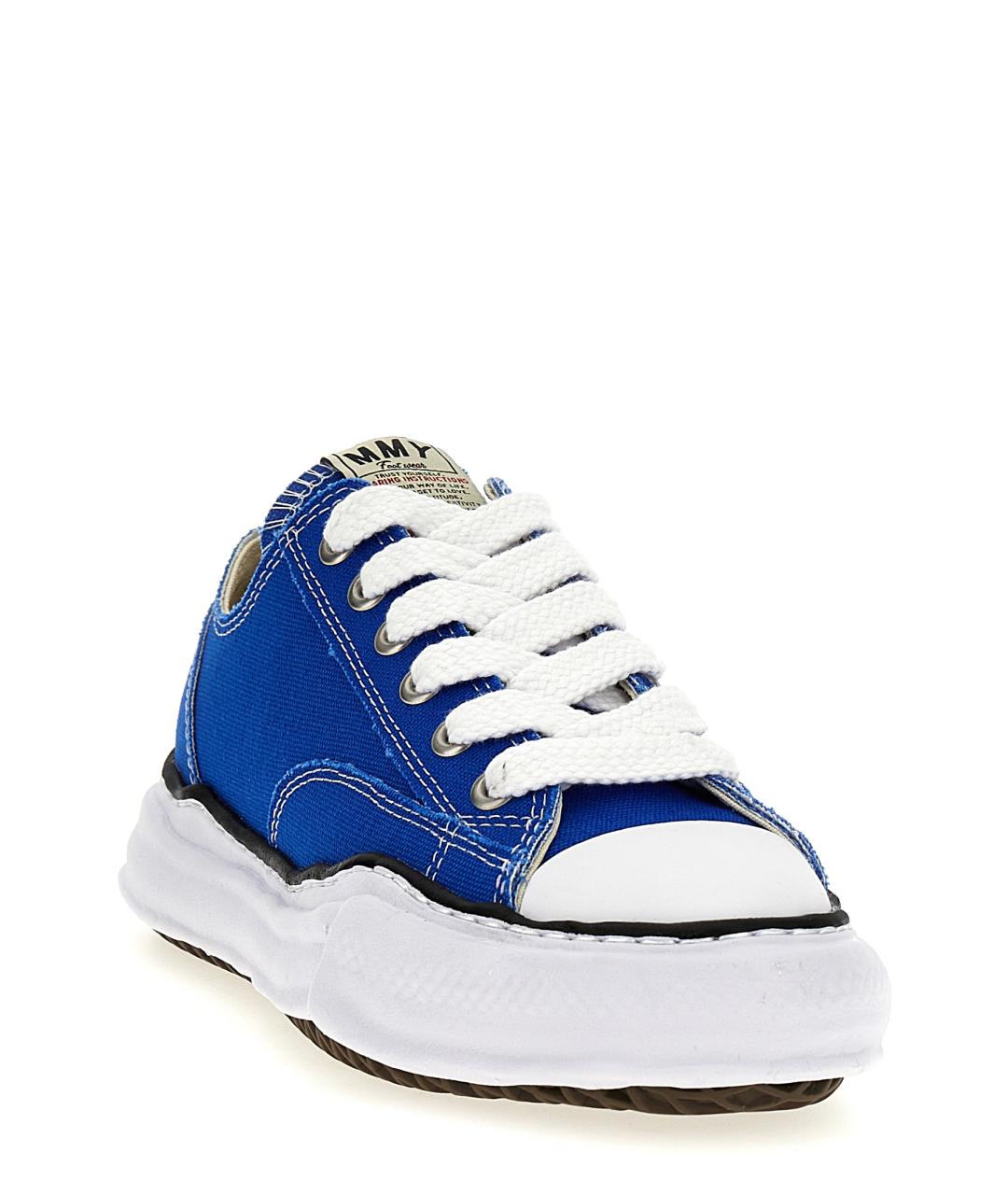 MAISON MIHARA YASUHIRO Синие текстильные низкие кроссовки / кеды, фото 2