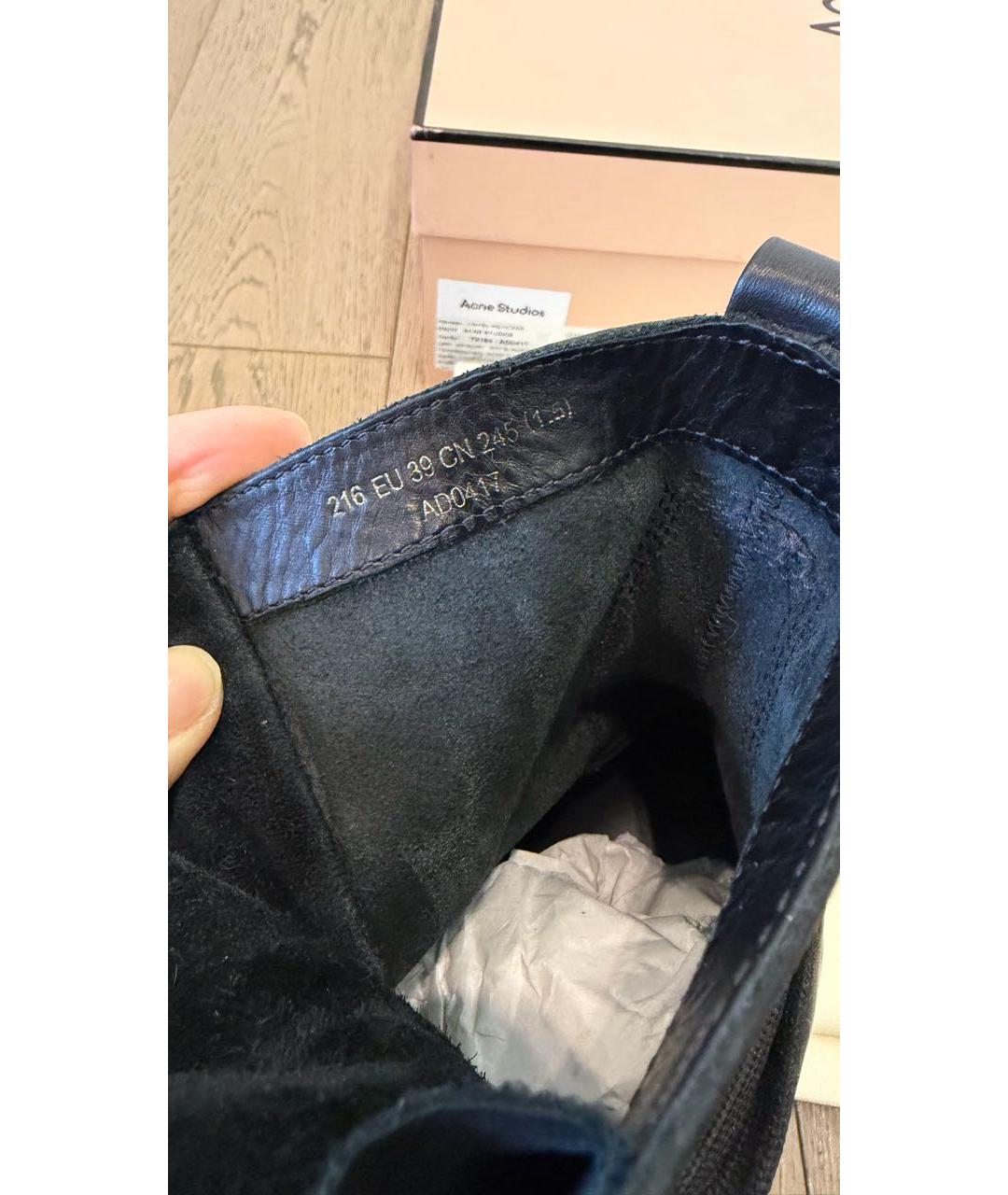 ACNE STUDIOS Черные кожаные ботинки, фото 6