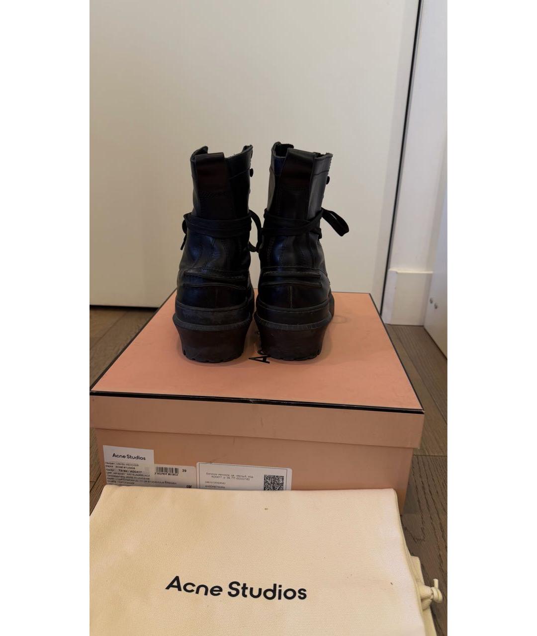ACNE STUDIOS Черные кожаные ботинки, фото 3
