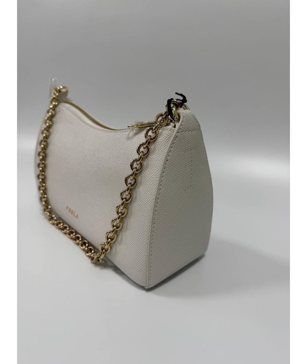 FURLA Белая кожаная сумка с короткими ручками, фото 2