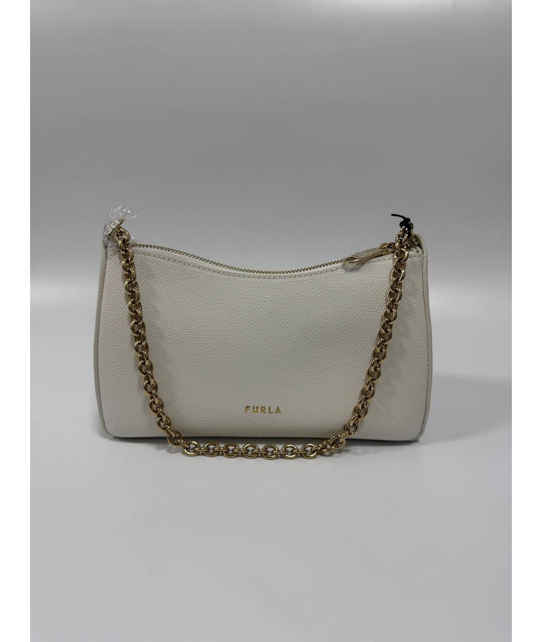 FURLA Белая кожаная сумка с короткими ручками, фото 9