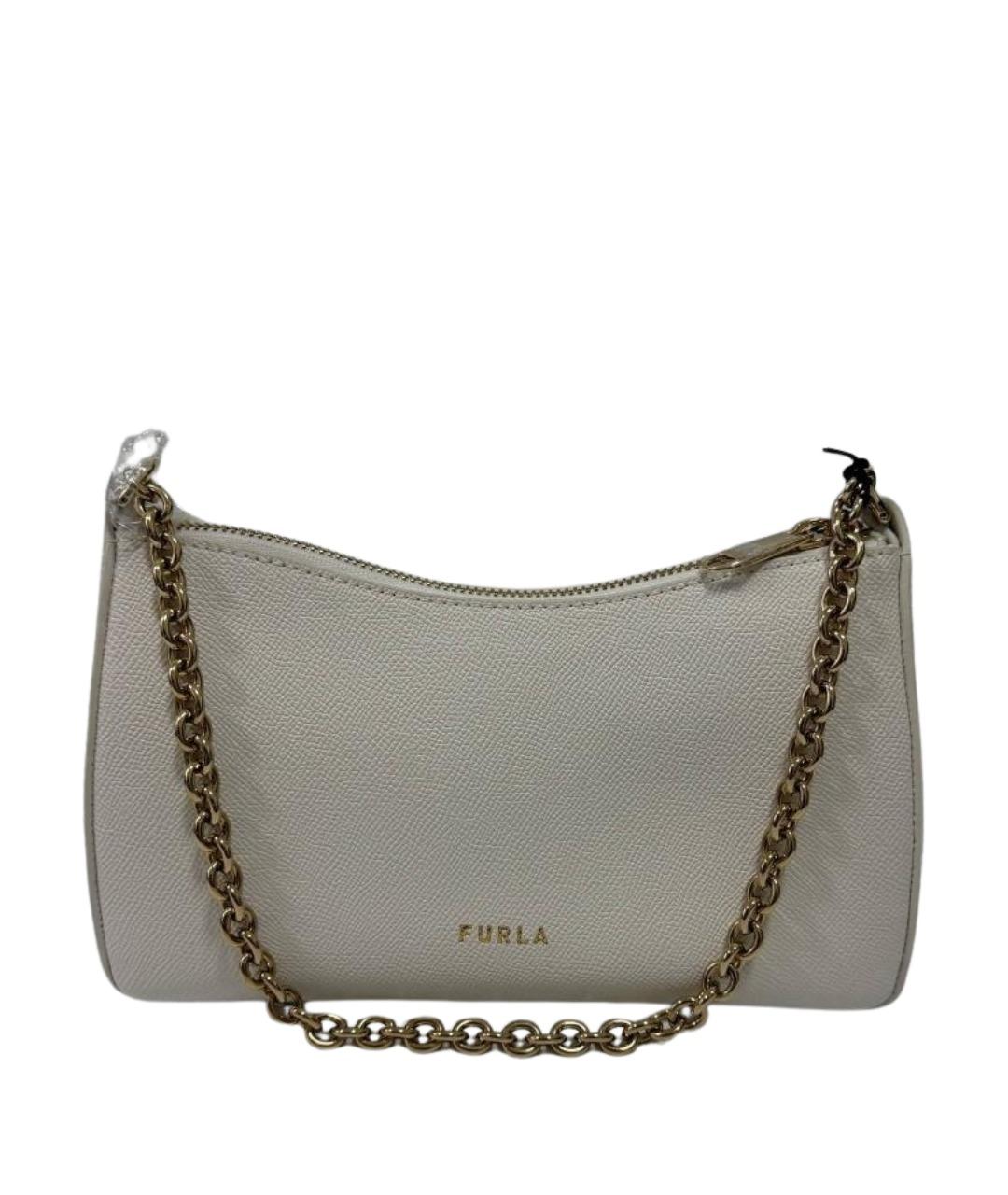 FURLA Белая кожаная сумка с короткими ручками, фото 1