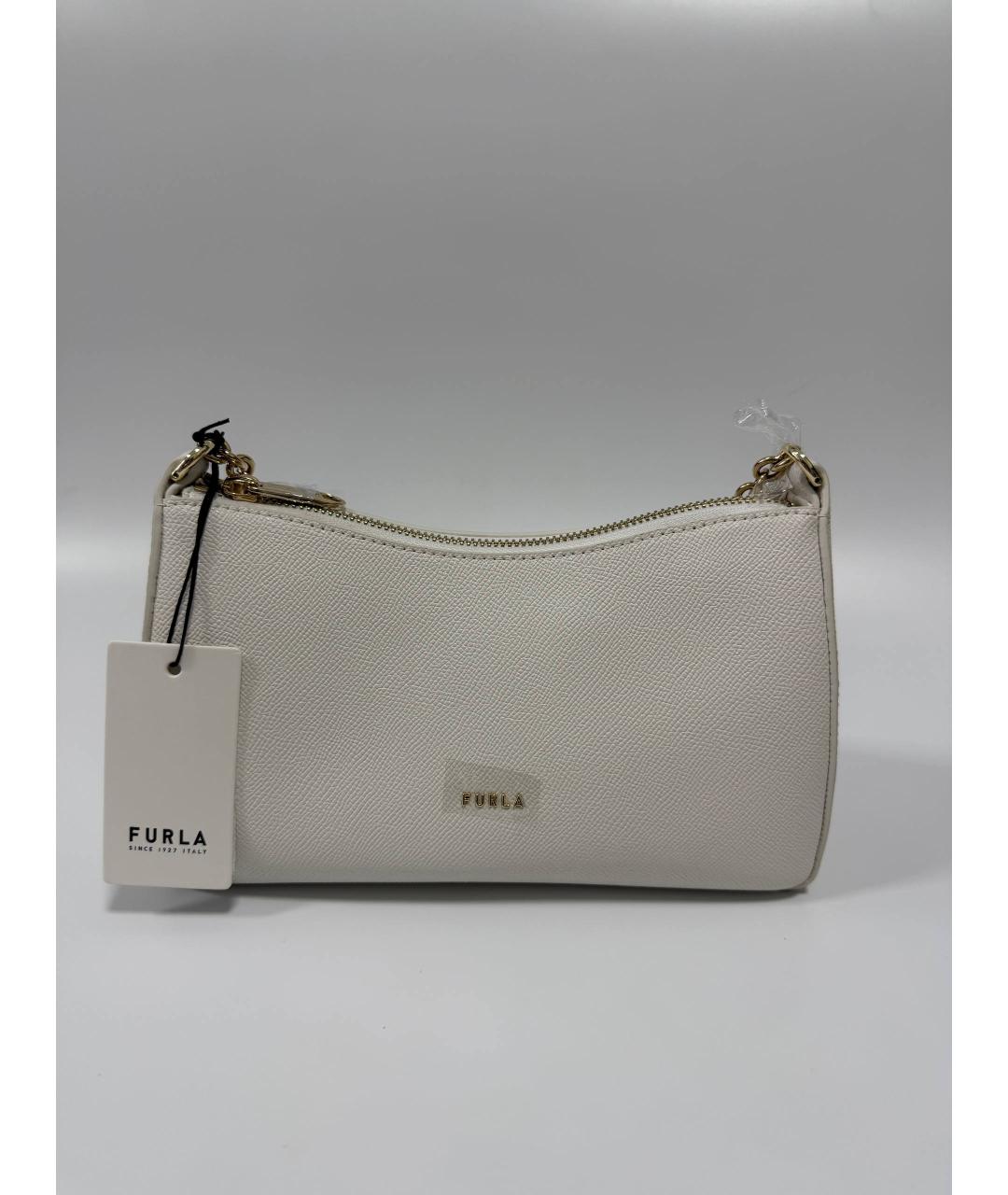 FURLA Белая кожаная сумка с короткими ручками, фото 3