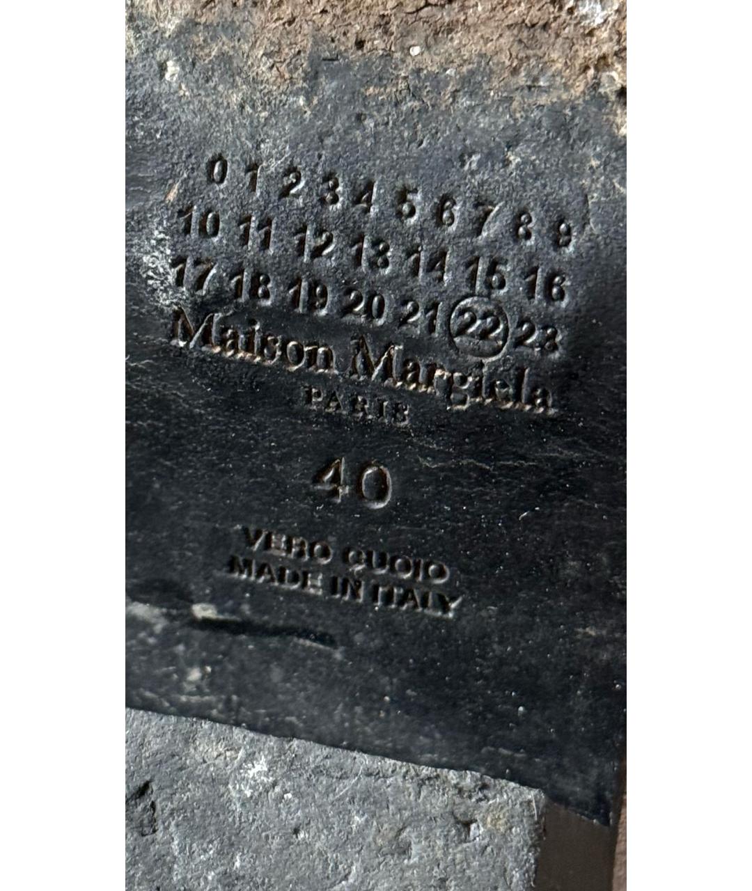 MAISON MARGIELA Серебряные кожаные сапоги, фото 7