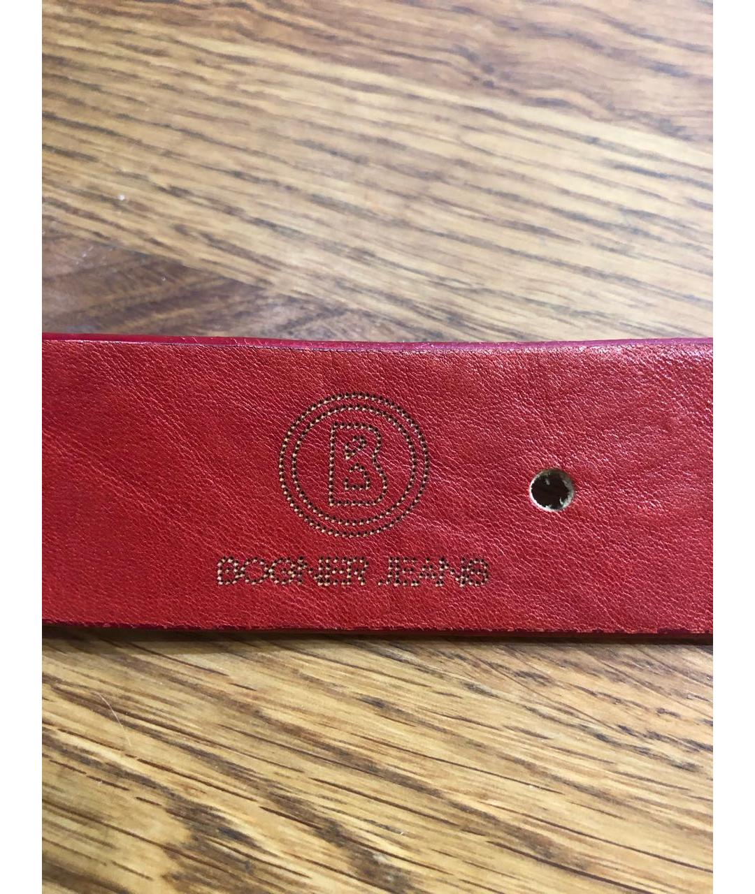 BOGNER Красный кожаный ремень, фото 3