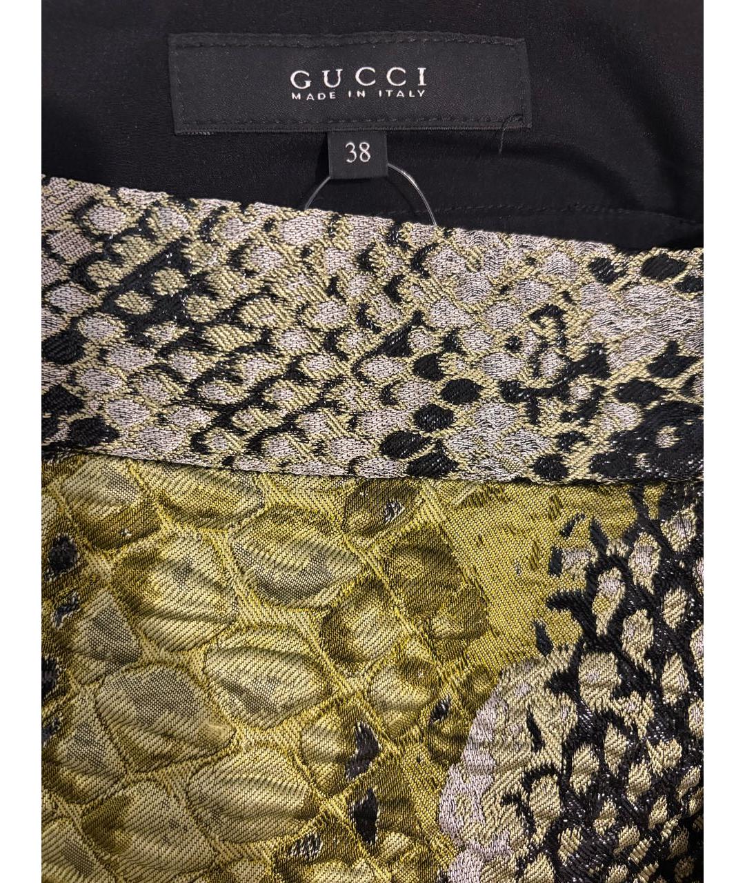 GUCCI Хаки шелковая юбка мини, фото 3